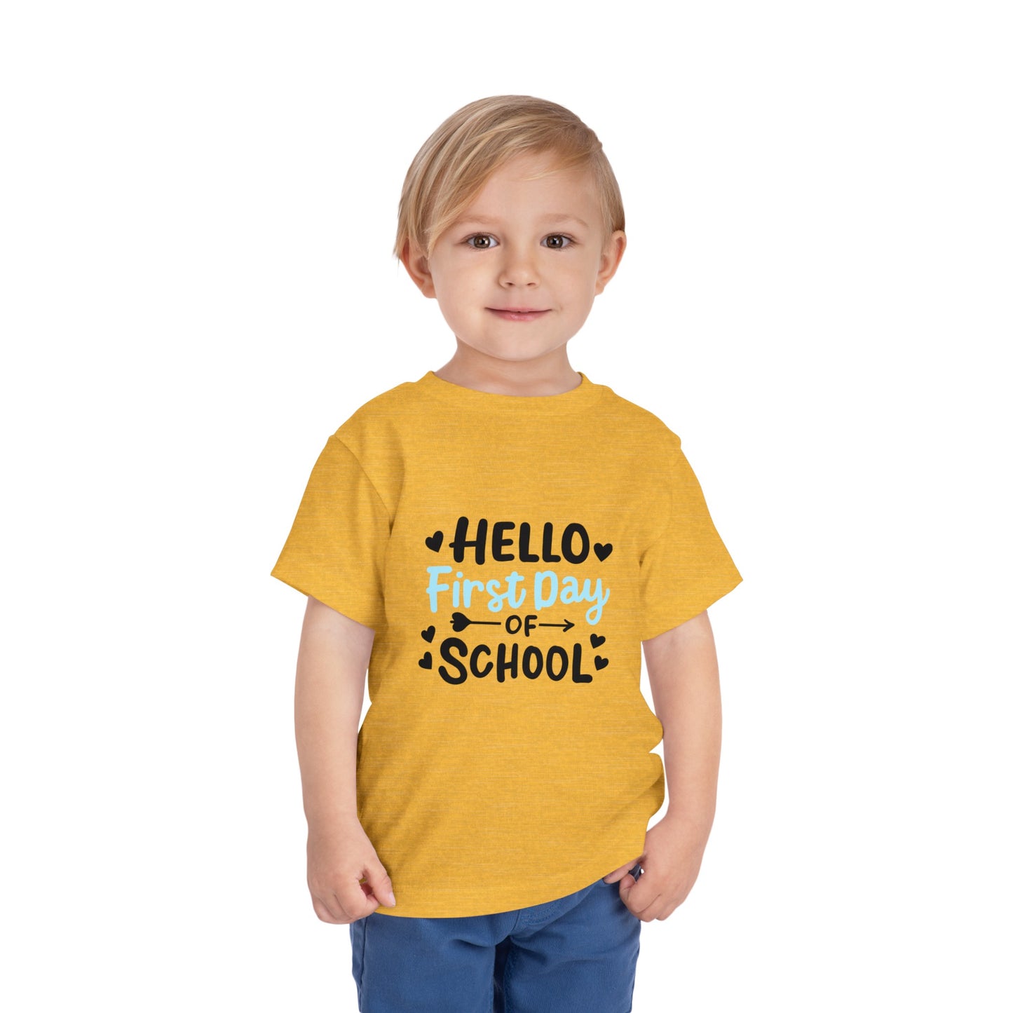 Hello First Day School Toddler Short Sleeve Tee