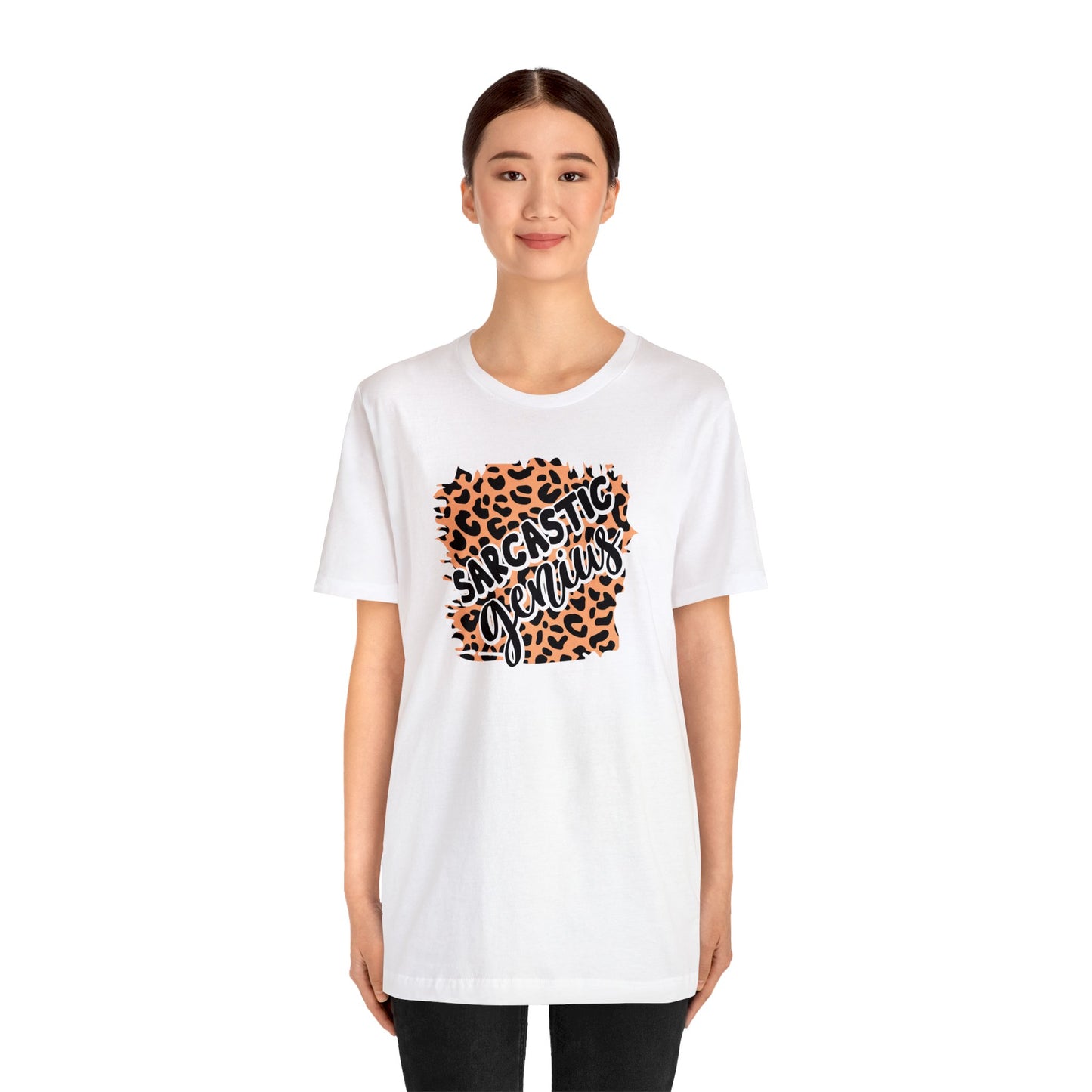 Sarcastic Genius leopard print short sleeve Tshirt