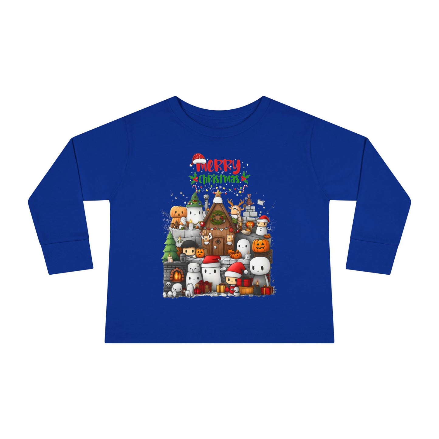 Merry Mine-craft Christmas Toddler Long Sleeve Tee
