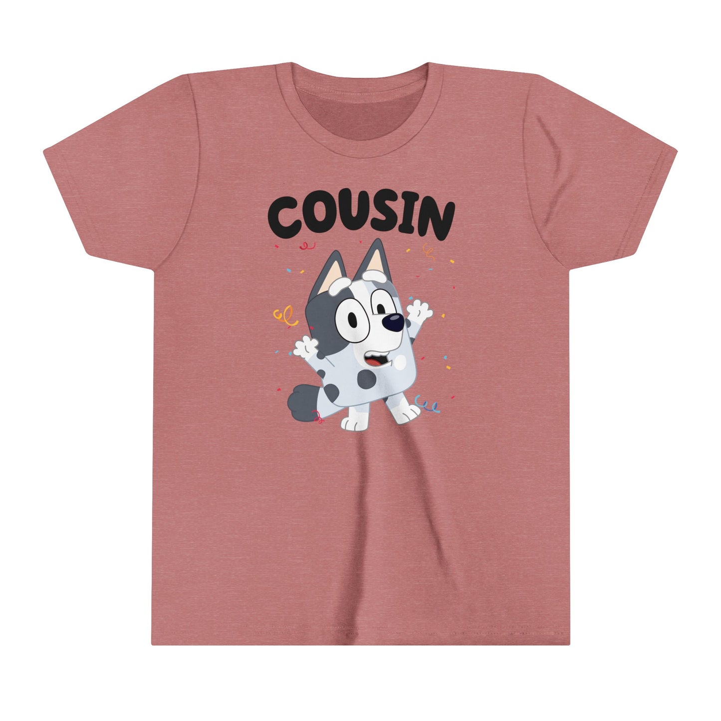 Cousin Muffin Bluey Birthday youth short sleeve Tshirt