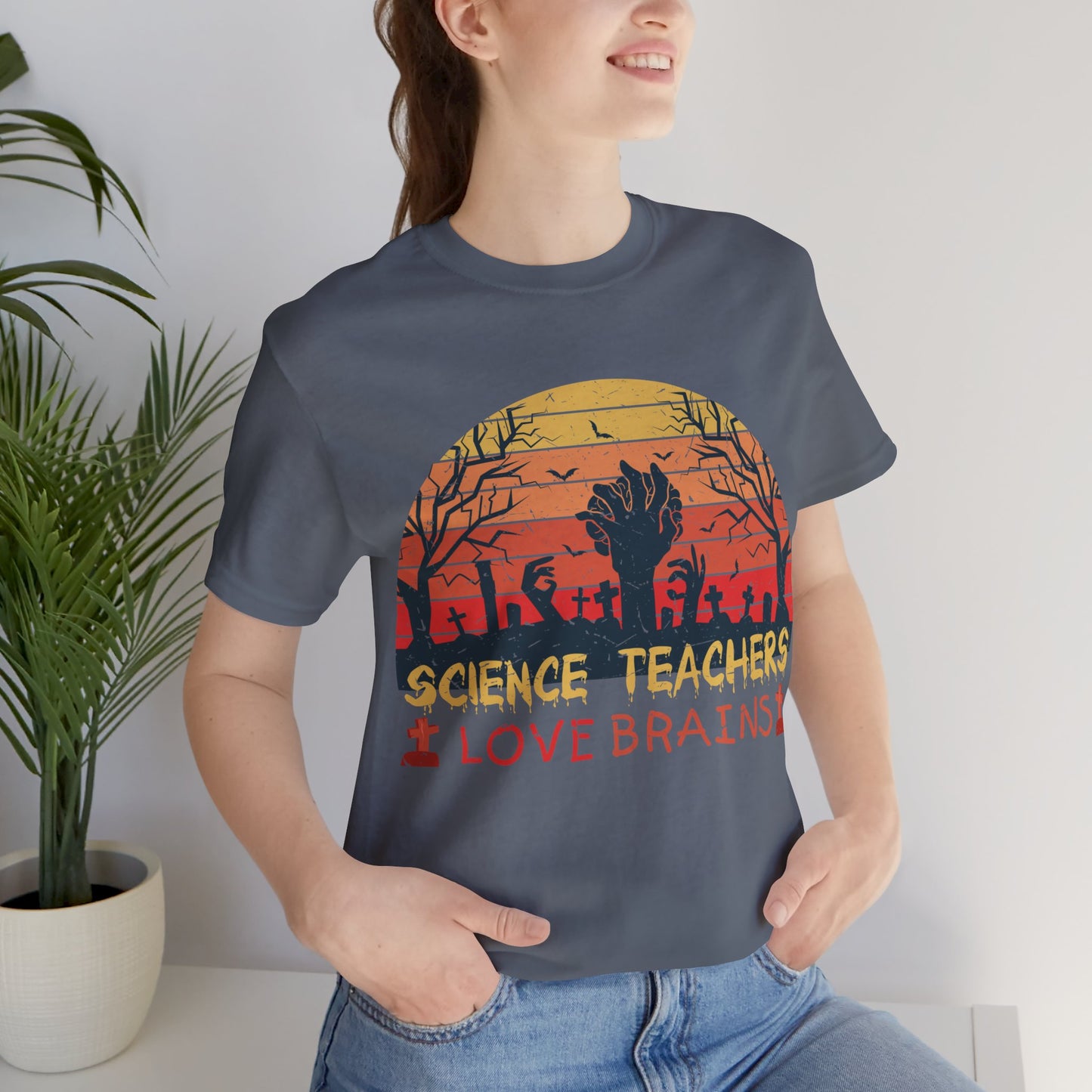 Science Teachers Love Brains Jersey Short Sleeve Tee