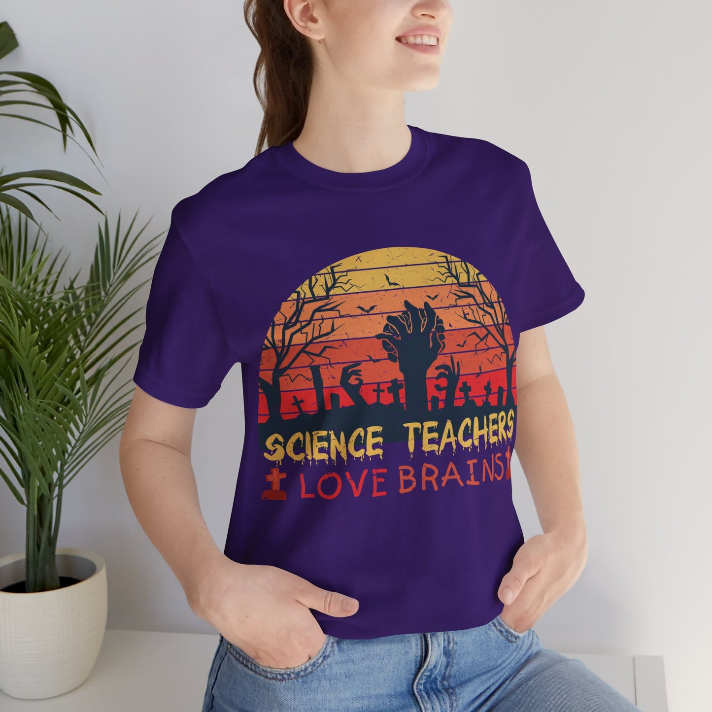 Science Teachers Love Brains Jersey Short Sleeve Tee