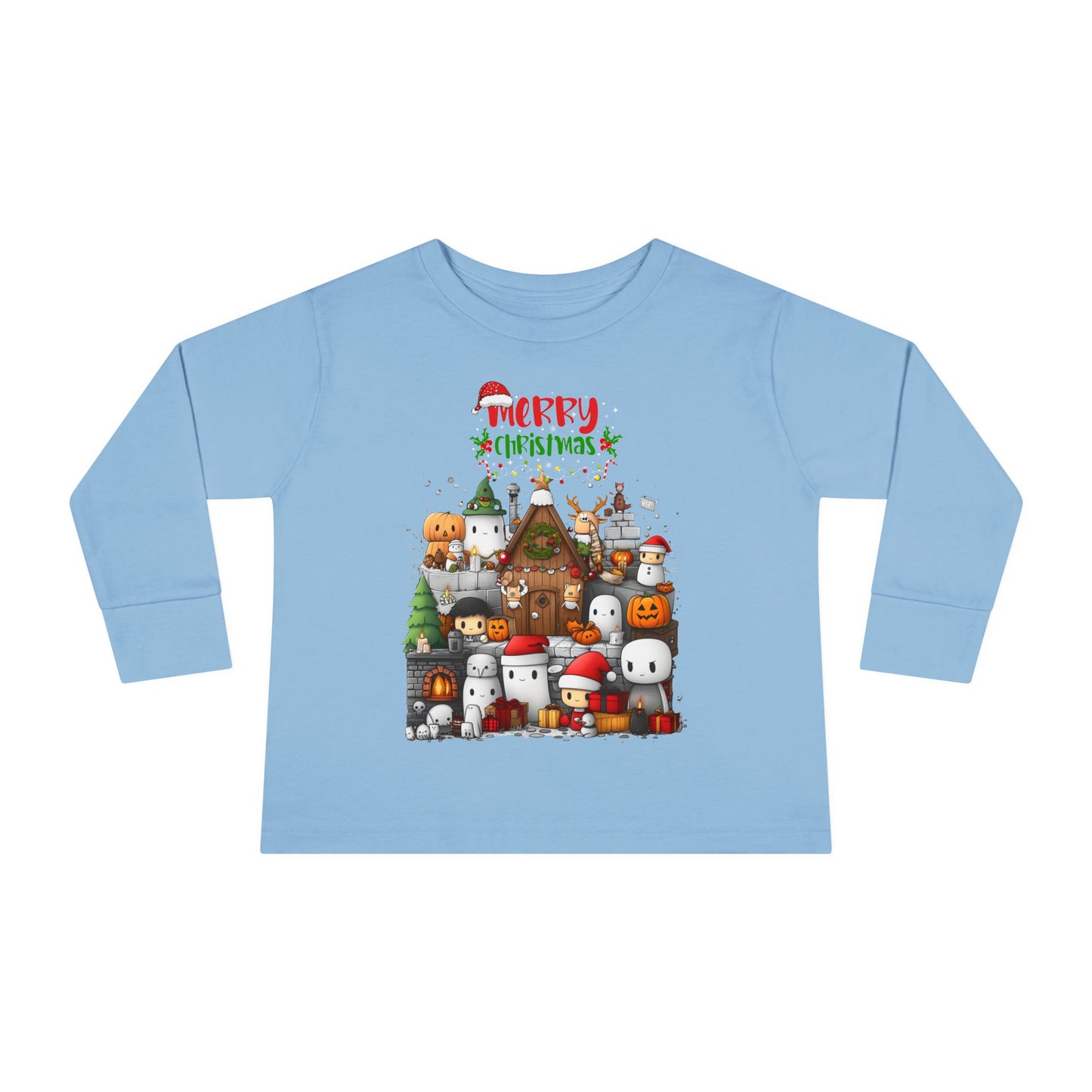 Merry Mine-craft Christmas Toddler Long Sleeve Tee