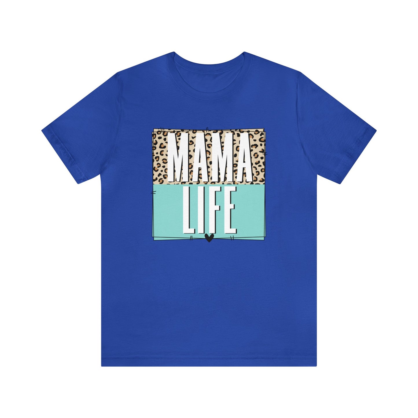 Mama life Leopard print short sleeve tshirt
