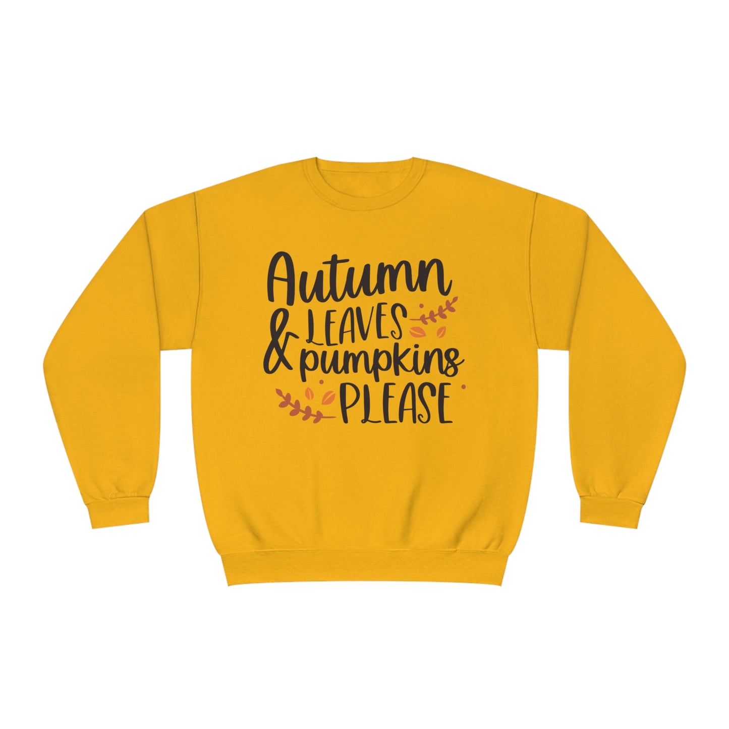 Autumn Leaves & Pumpkins Please Crewneck Sweatshirt