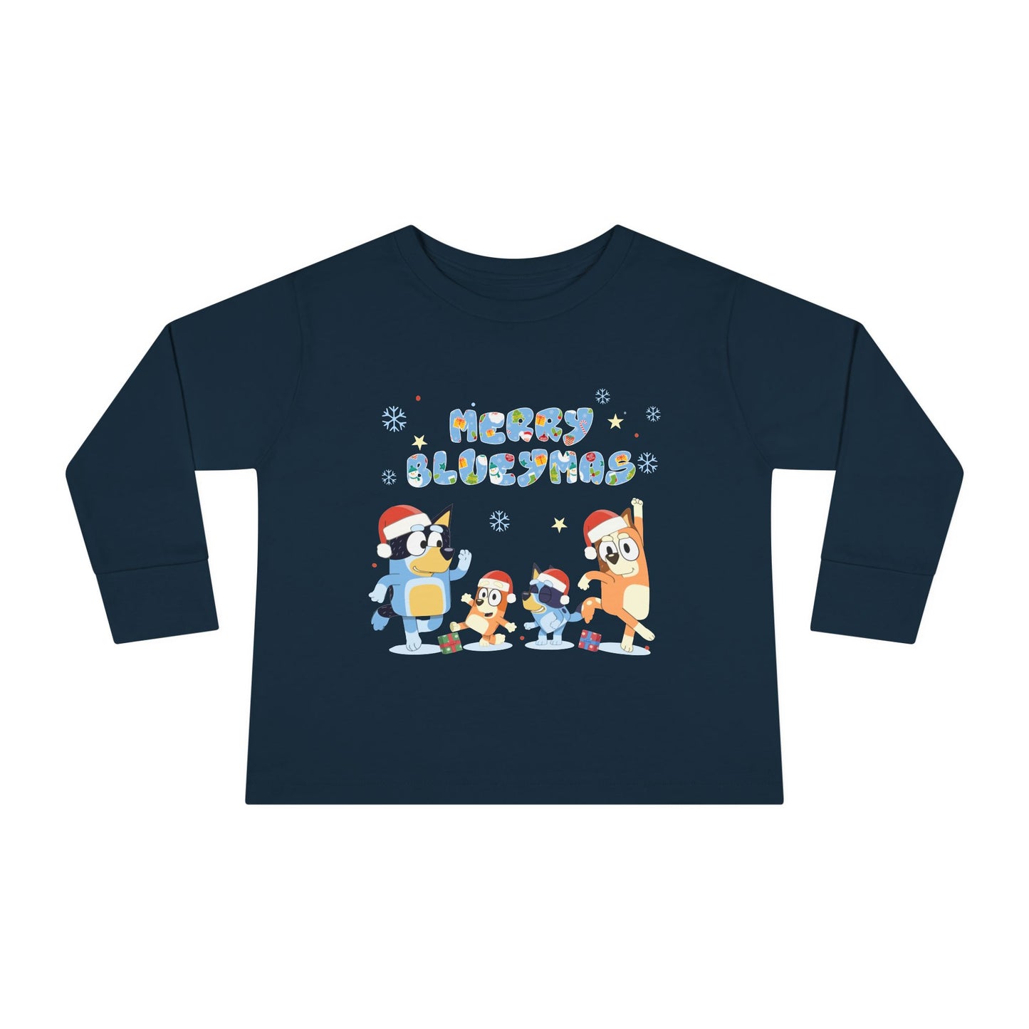 Merry Blue-y-mas Toddler Long Sleeve Tee
