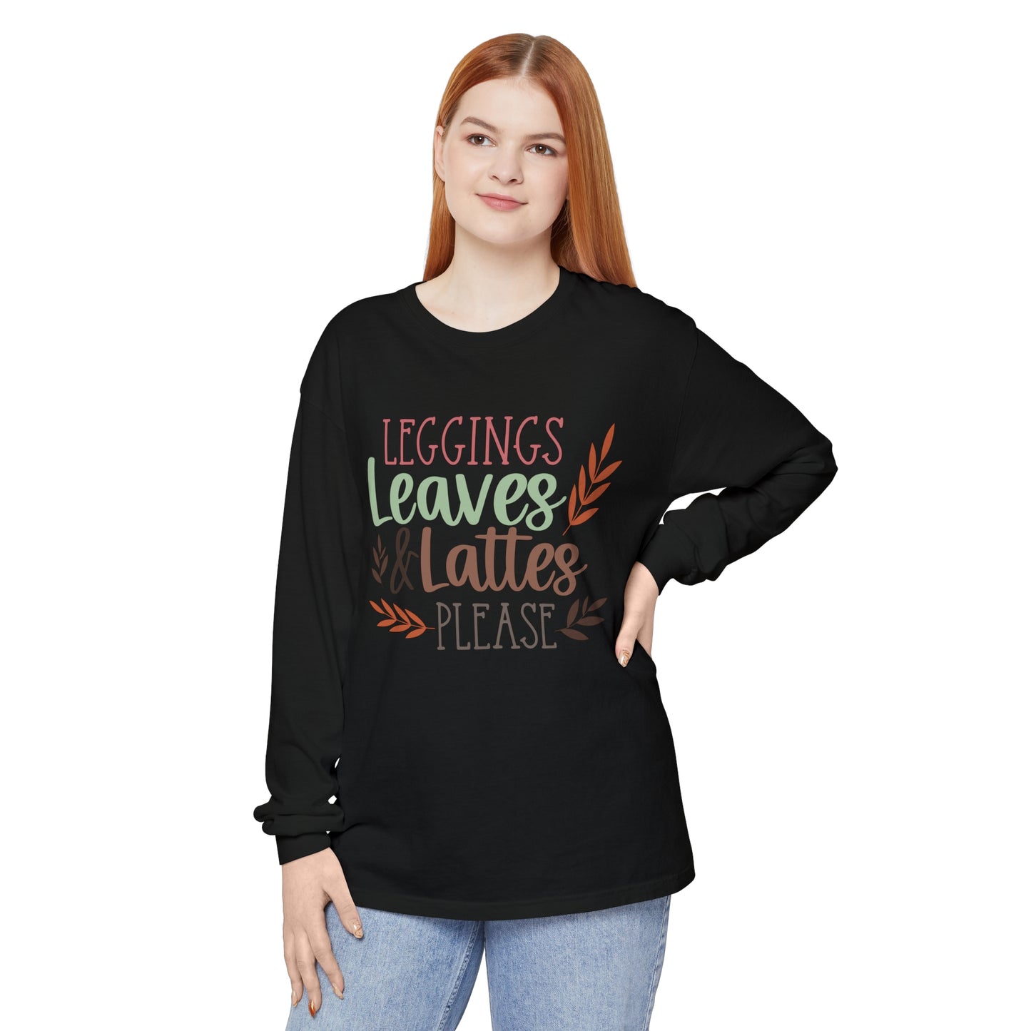 Leggings, Leaves & Lattes Please Long Sleeve T-Shirt
