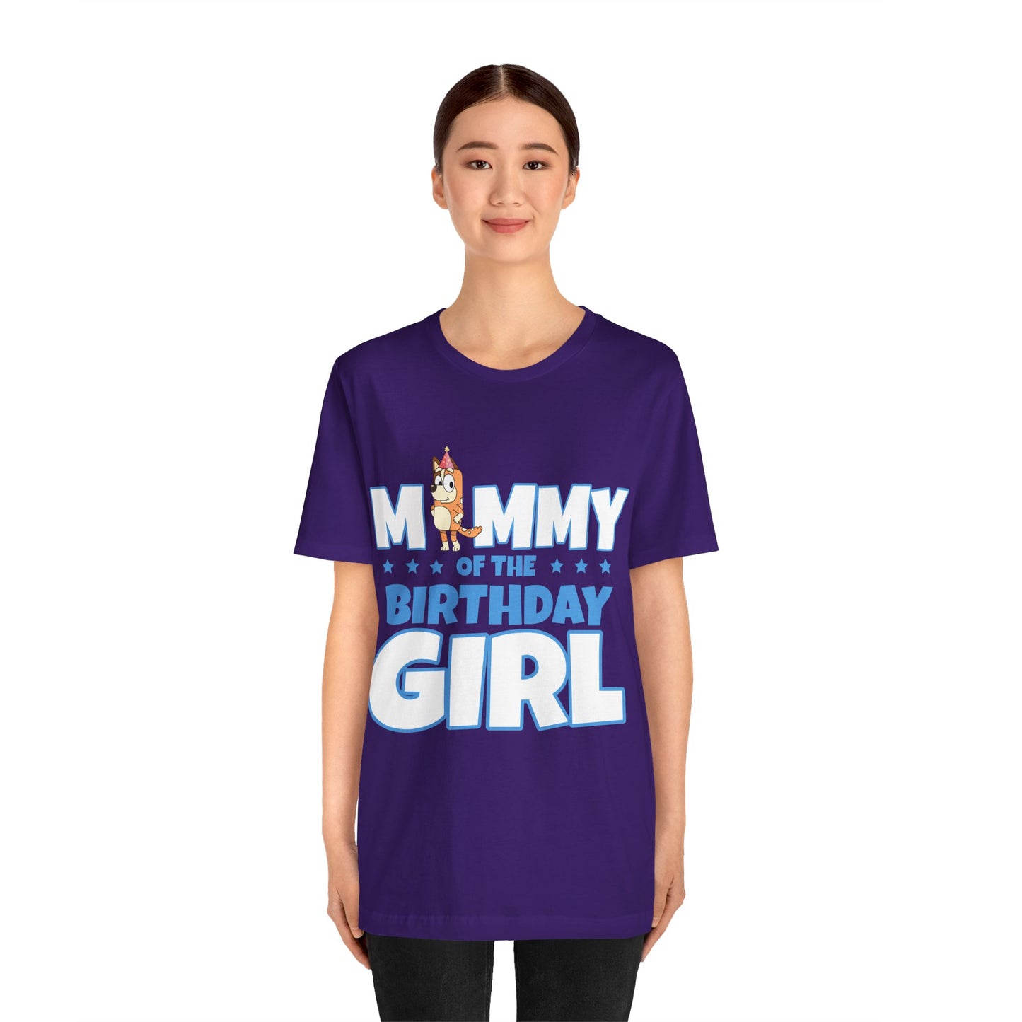 Mommy of the Birthday Girl Chilli Heeler short sleeve T-shirt