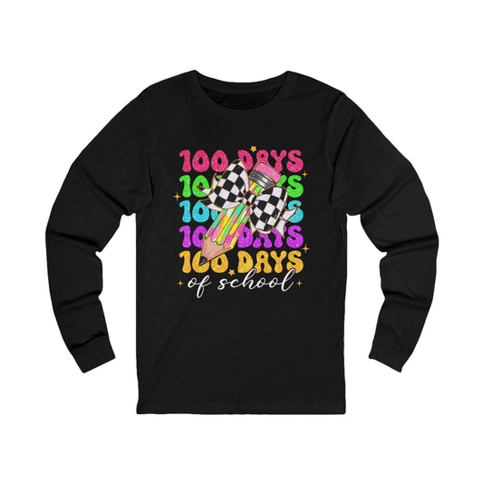 100 days of School Jersey Long Sleeve Tee