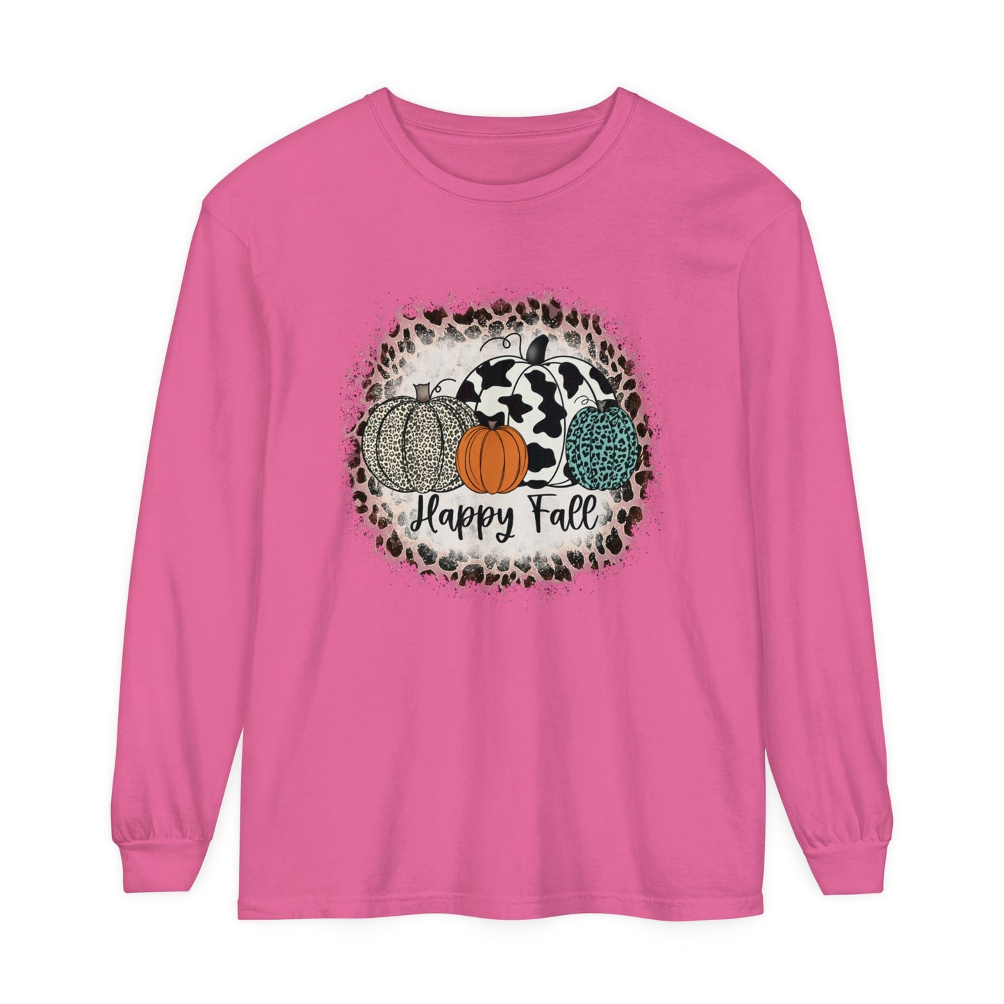 Happy Fall Garment-dyed Long Sleeve T-Shirt