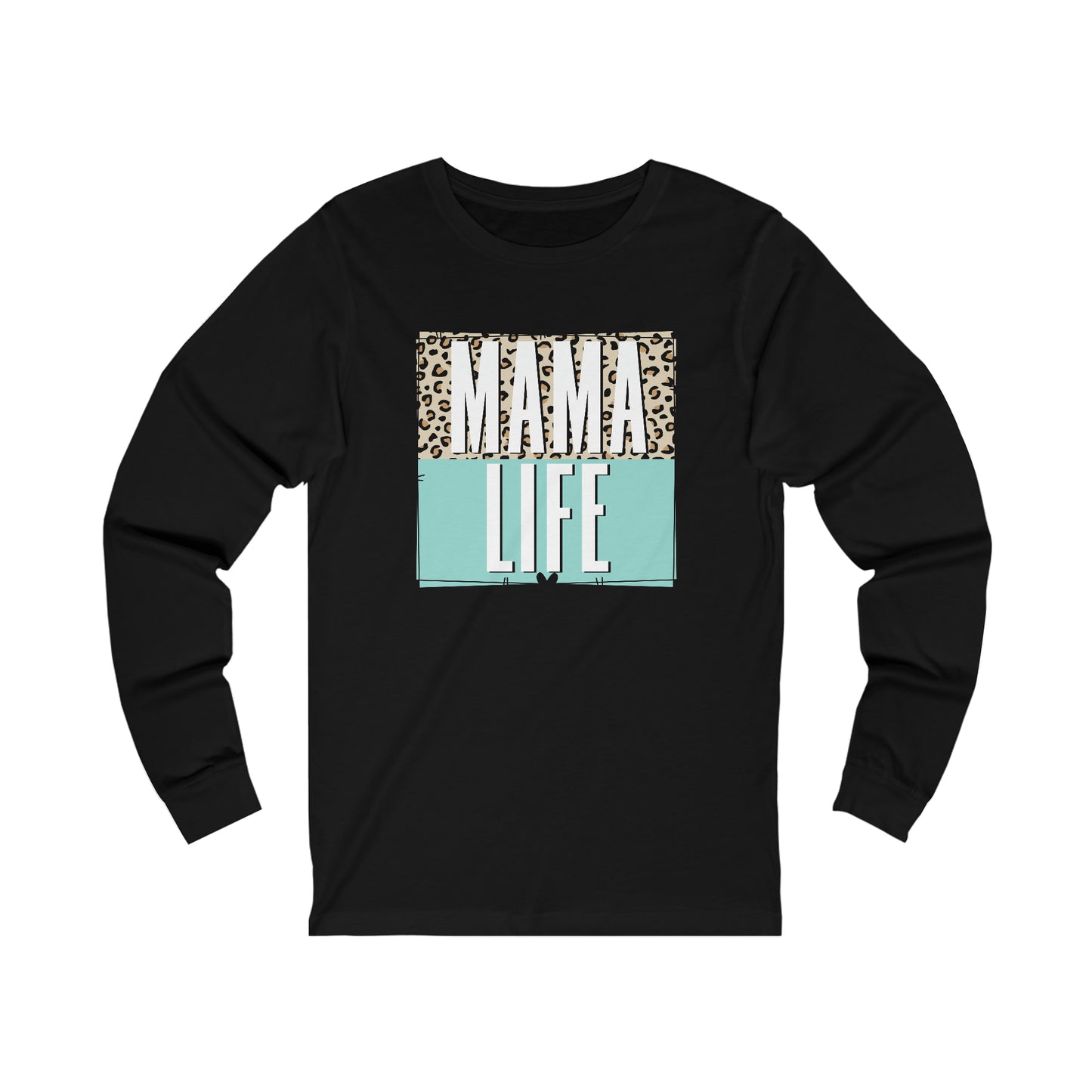 Mama life Leopard print long sleeve tshirt