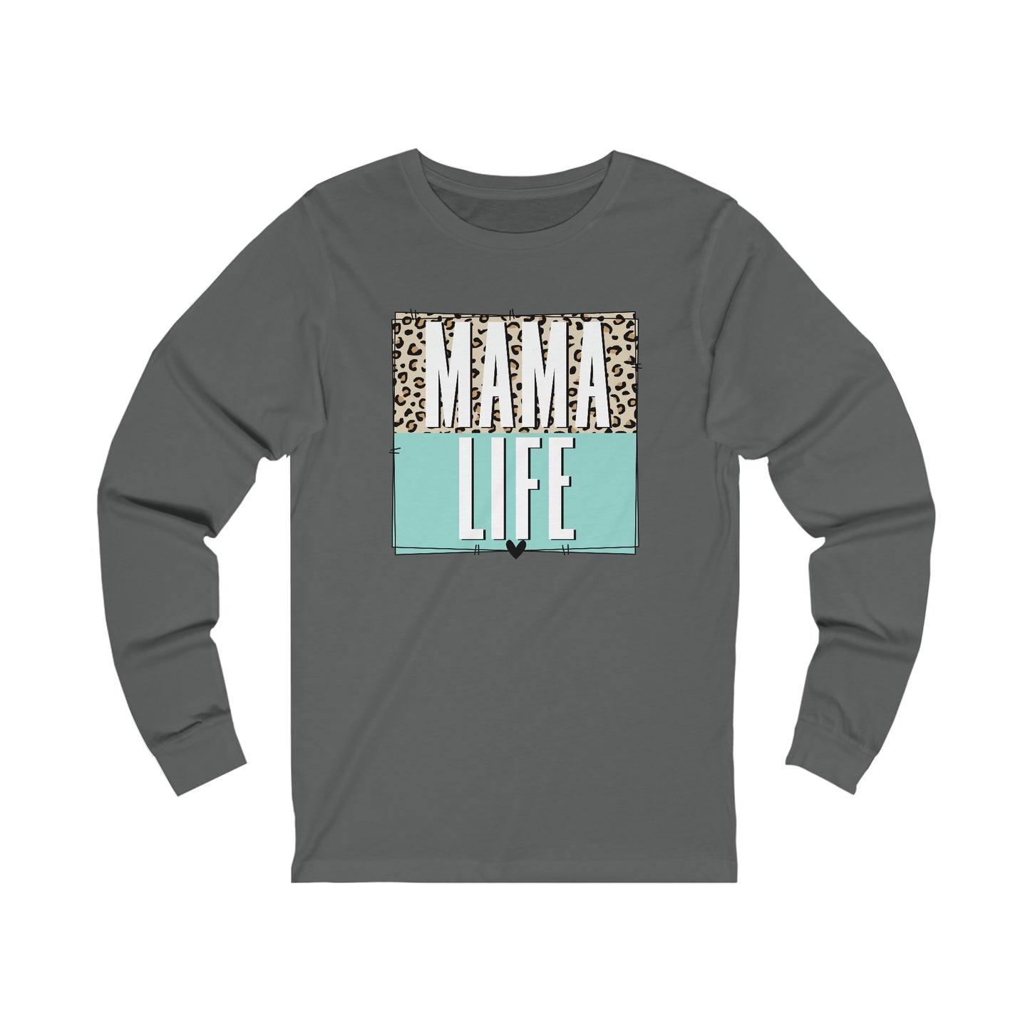 Mama life Leopard print long sleeve tshirt