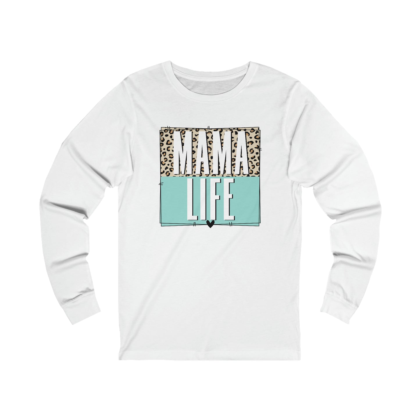Mama life Leopard print long sleeve tshirt