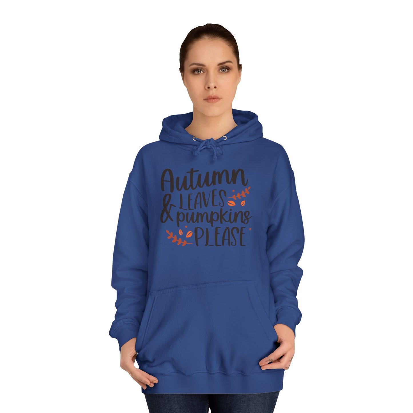 Autumn Leaves & Pumpkins Please Unisex College Hoodie