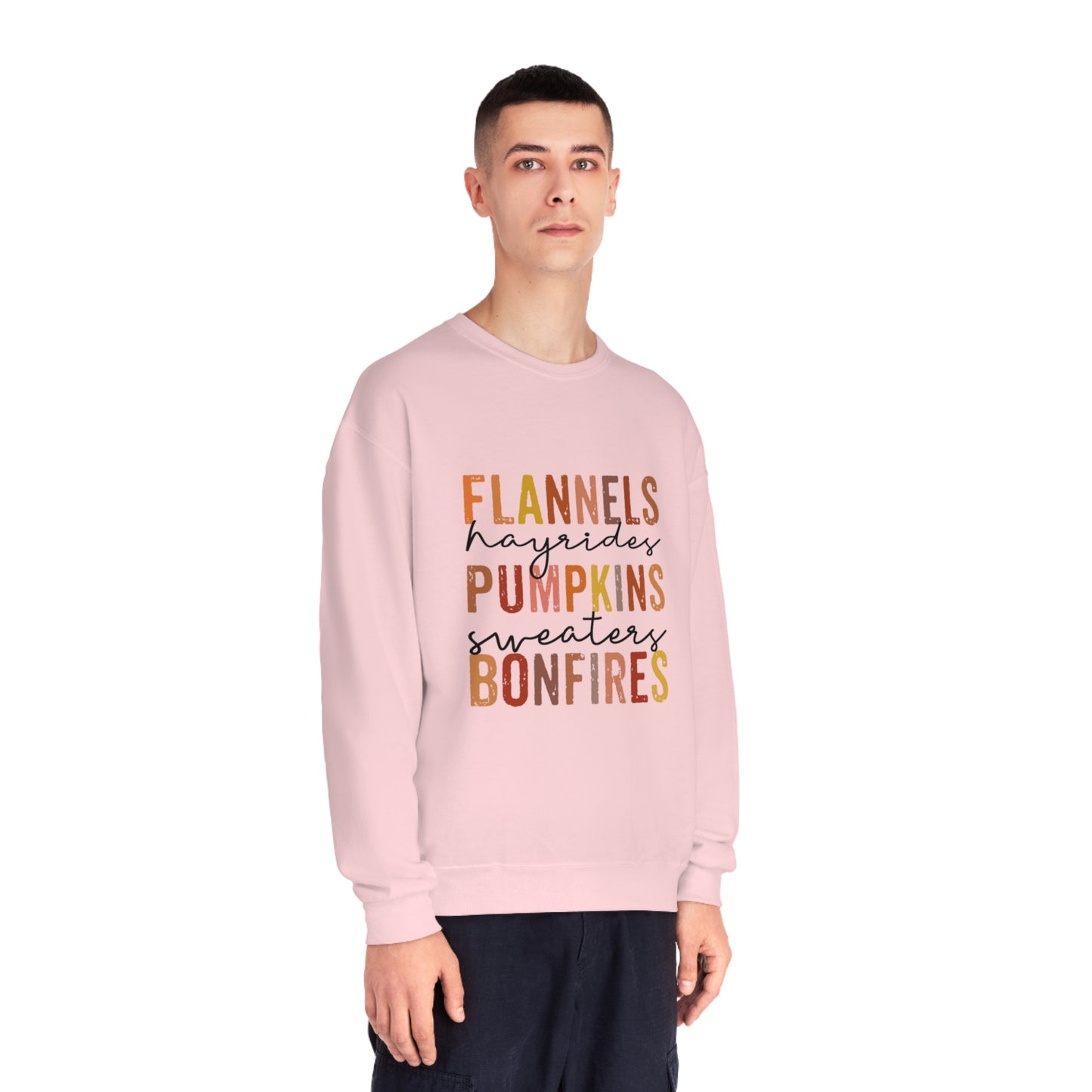 Flannels, Hayrides, Pumpkins, Sweaters, Bonfires Crewneck Sweatshirt