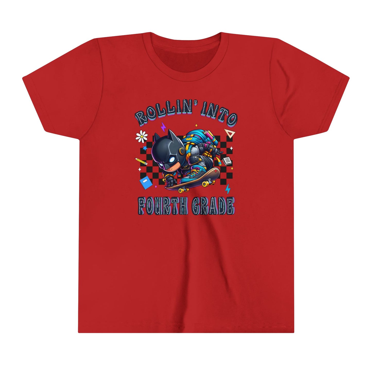BATMAN - Rollin' Into 4th Grade Youth Short Sleeve Tee