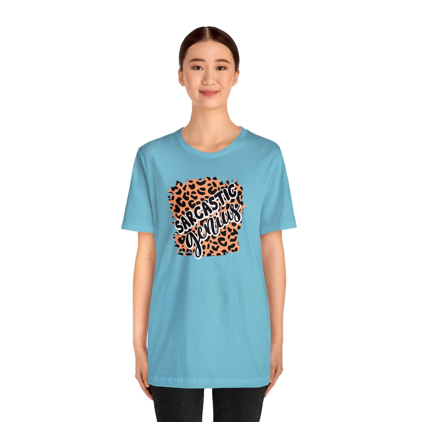Sarcastic Genius leopard print short sleeve Tshirt