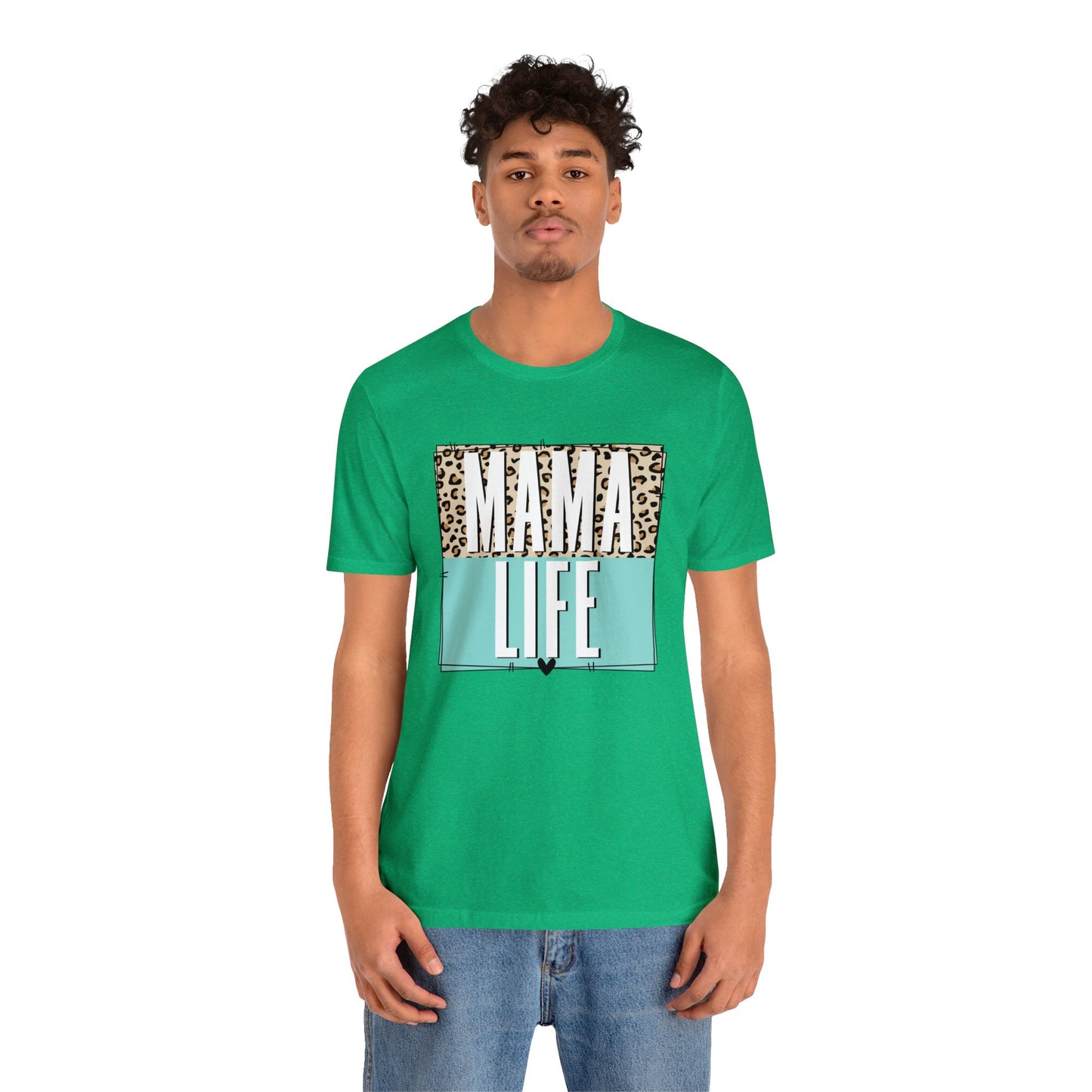 Mama life Leopard print short sleeve tshirt