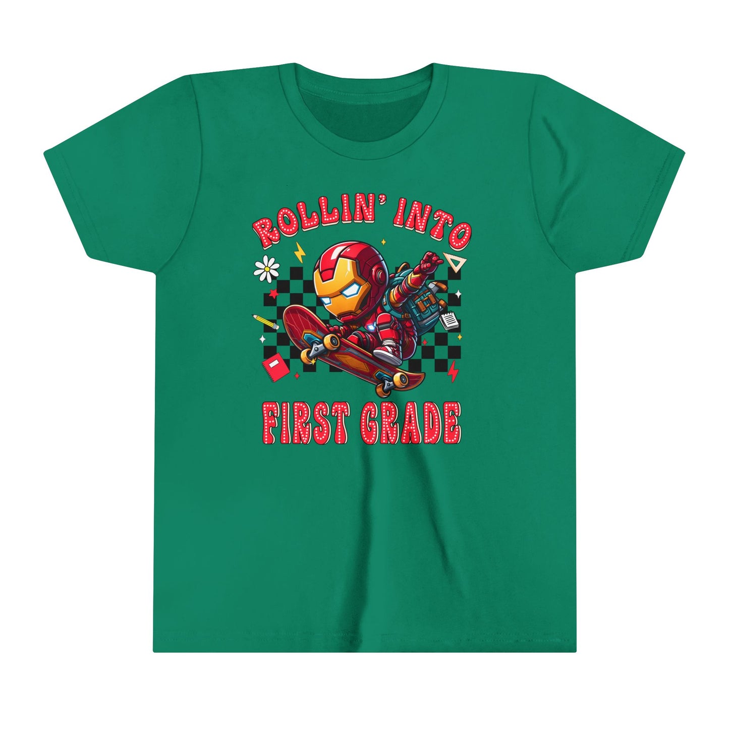IRON MAN - Rollin' Into 1st Grade Youth Short Sleeve Tee
