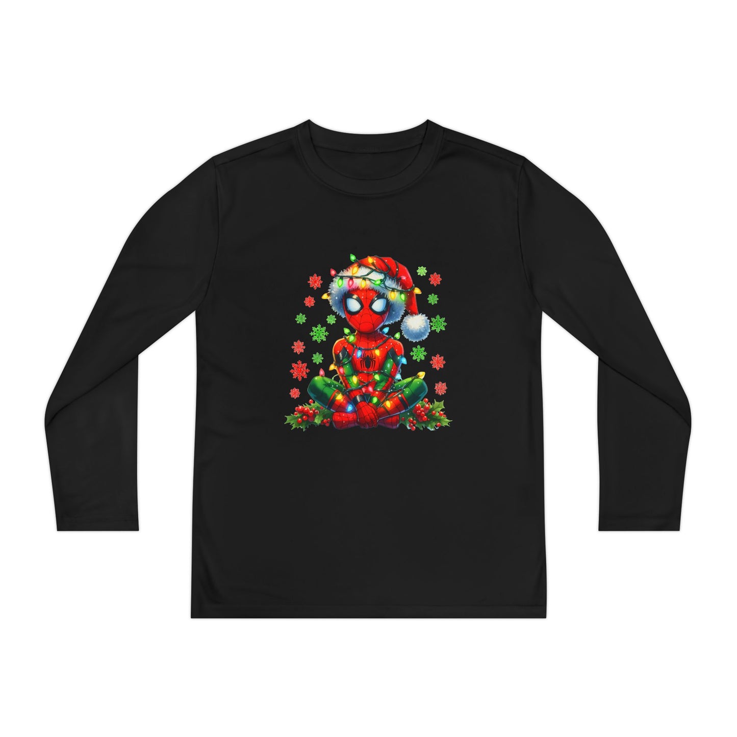 Spidey Christmas Youth Long Sleeve Competitor Tee