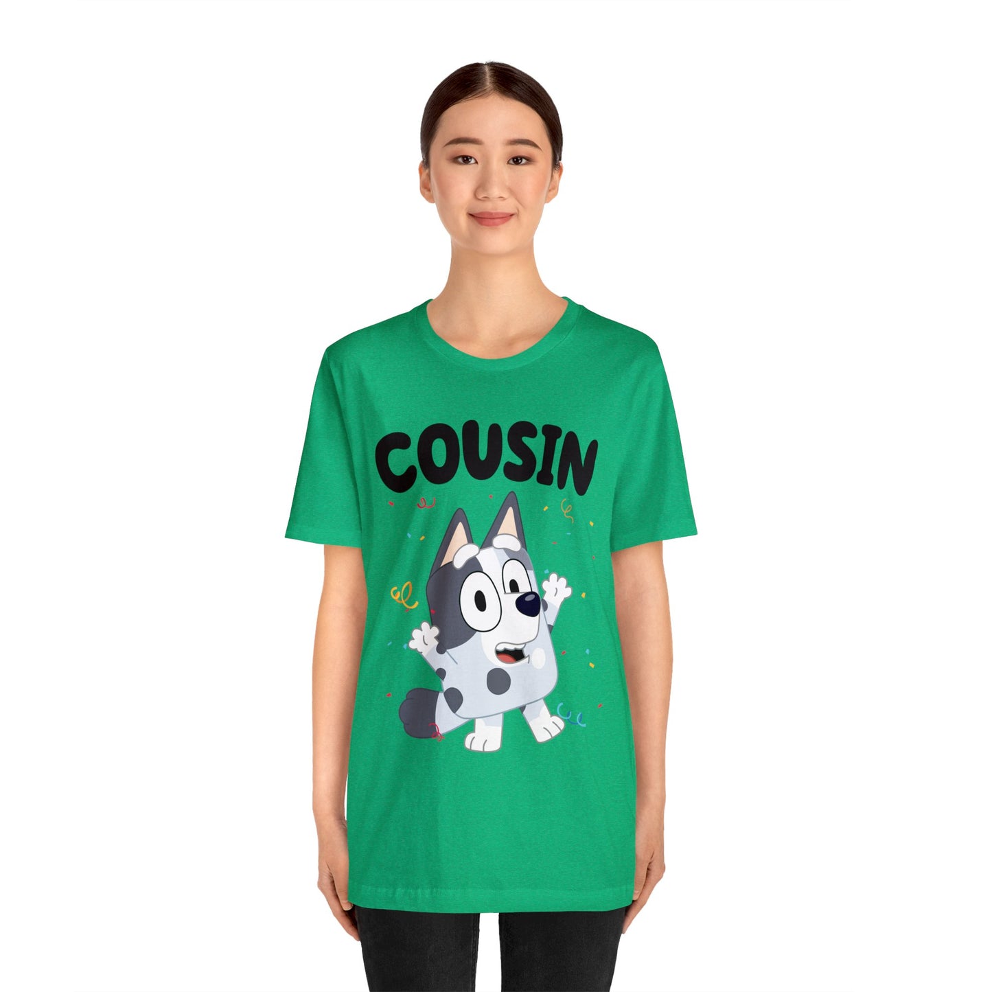 Cousin Muffin Bluey Birthday short sleeve Tshirt