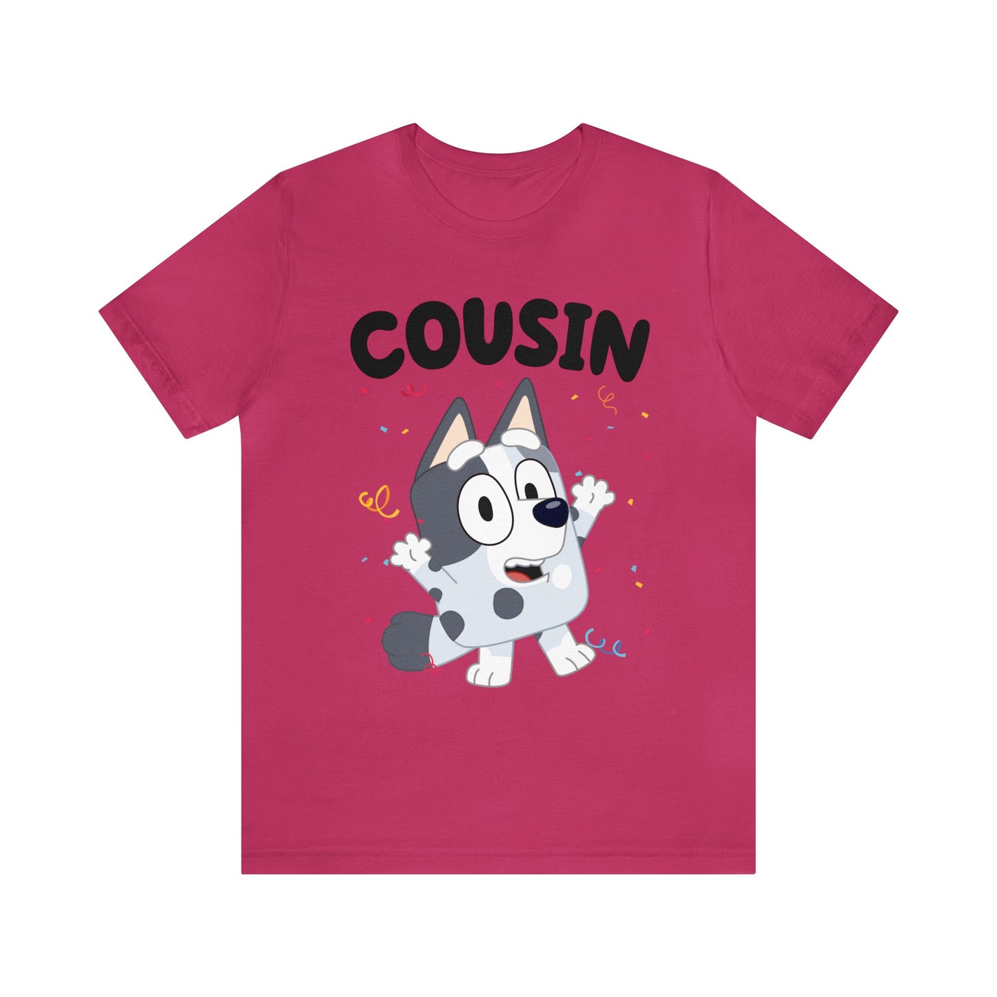 Cousin Muffin Bluey Birthday short sleeve Tshirt