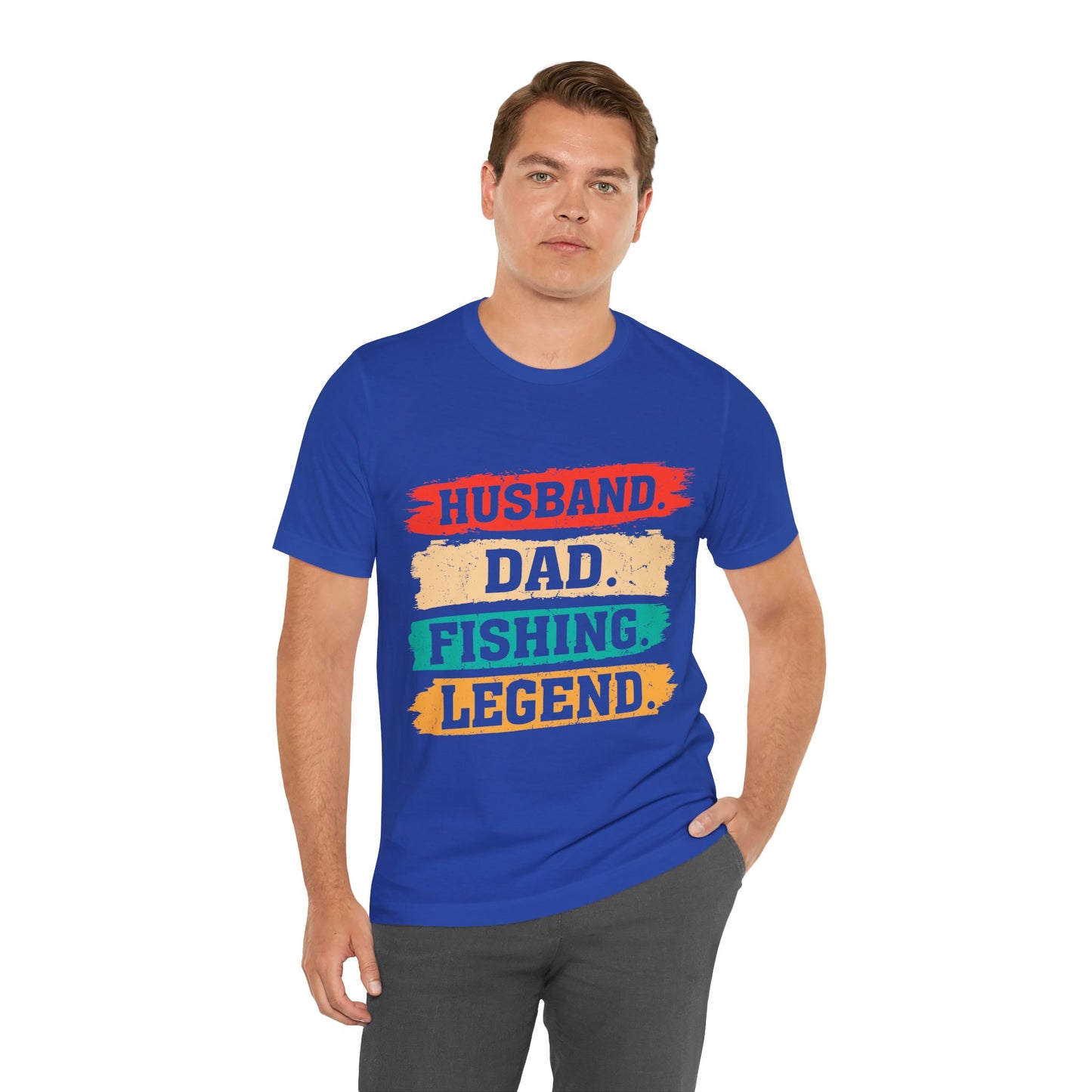 Husband Dad Fishing Legend Jersey Short Sleeve Tee