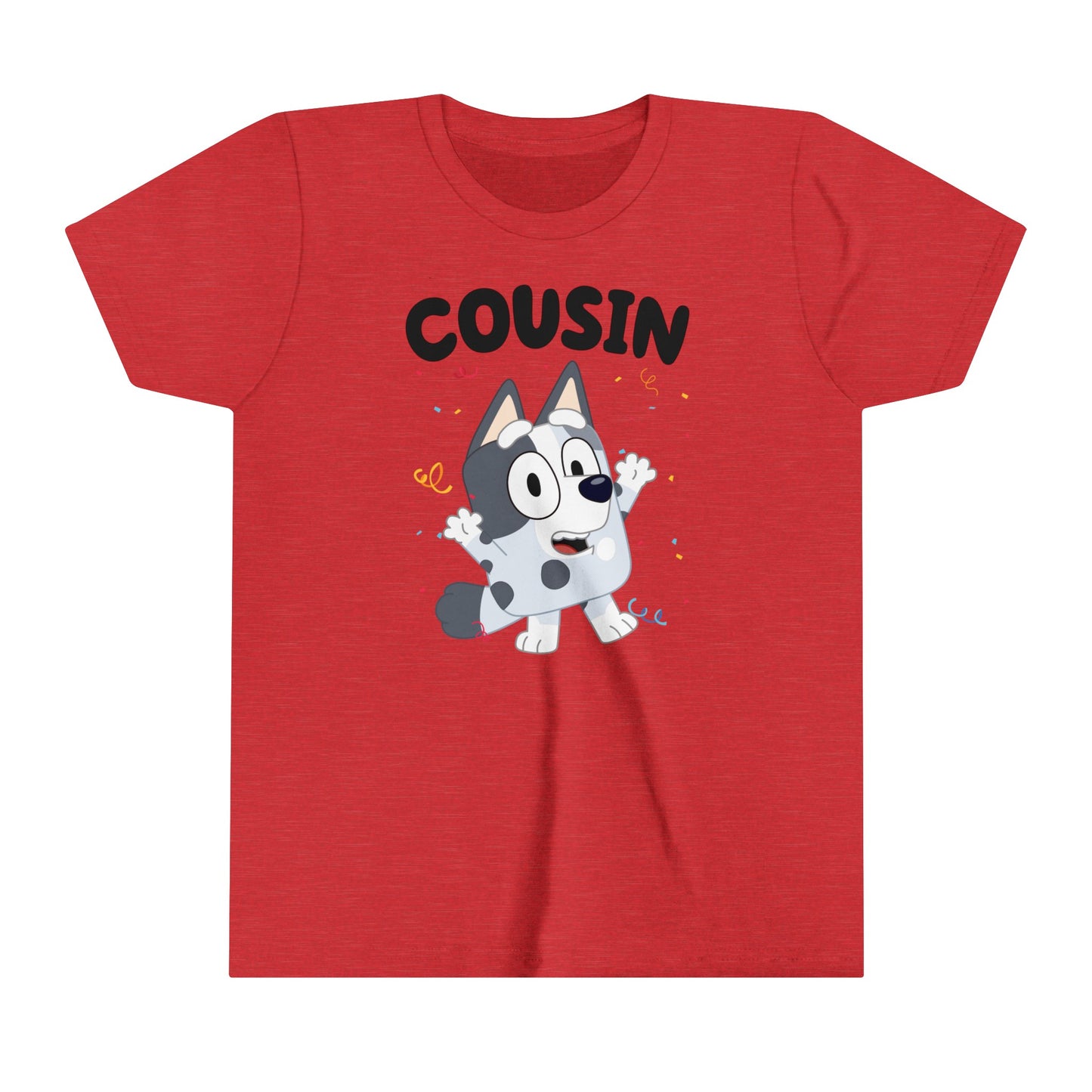 Cousin Muffin Bluey Birthday youth short sleeve Tshirt