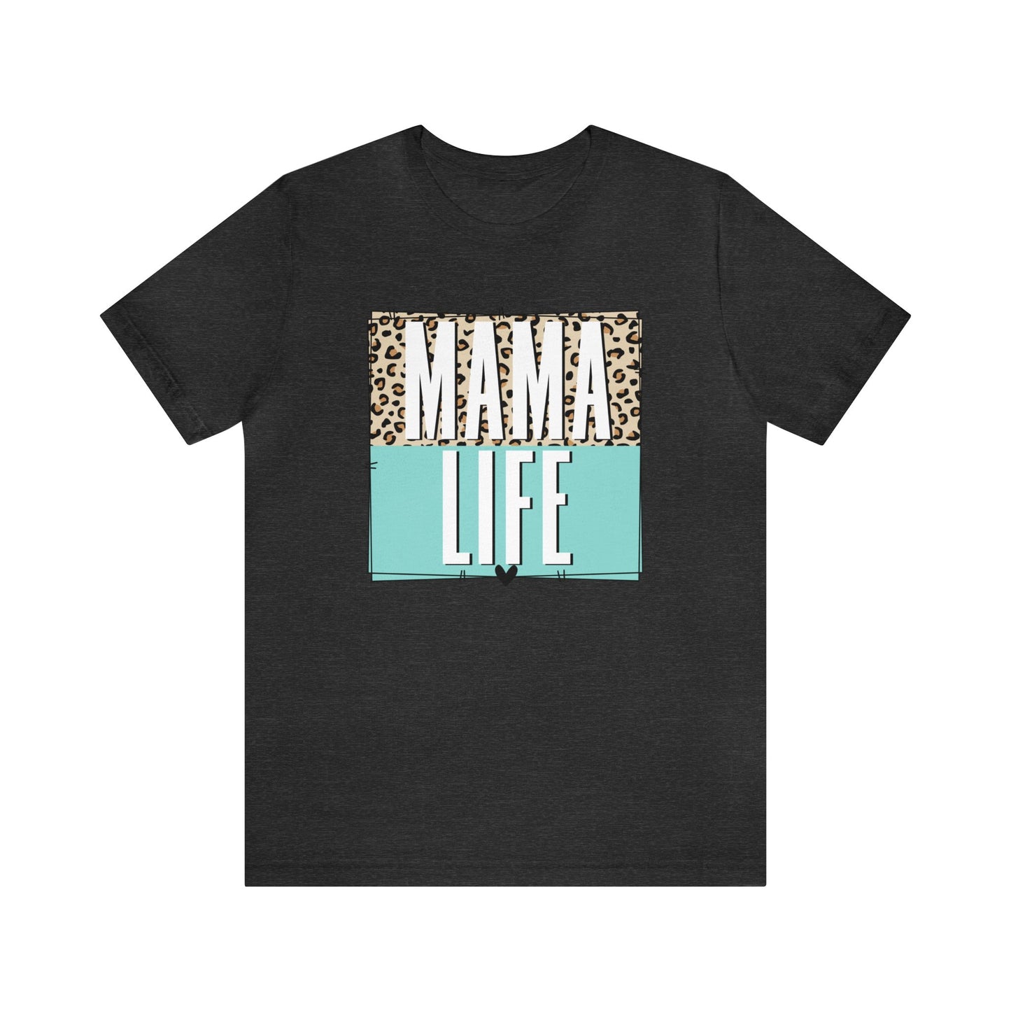 Mama life Leopard print short sleeve tshirt