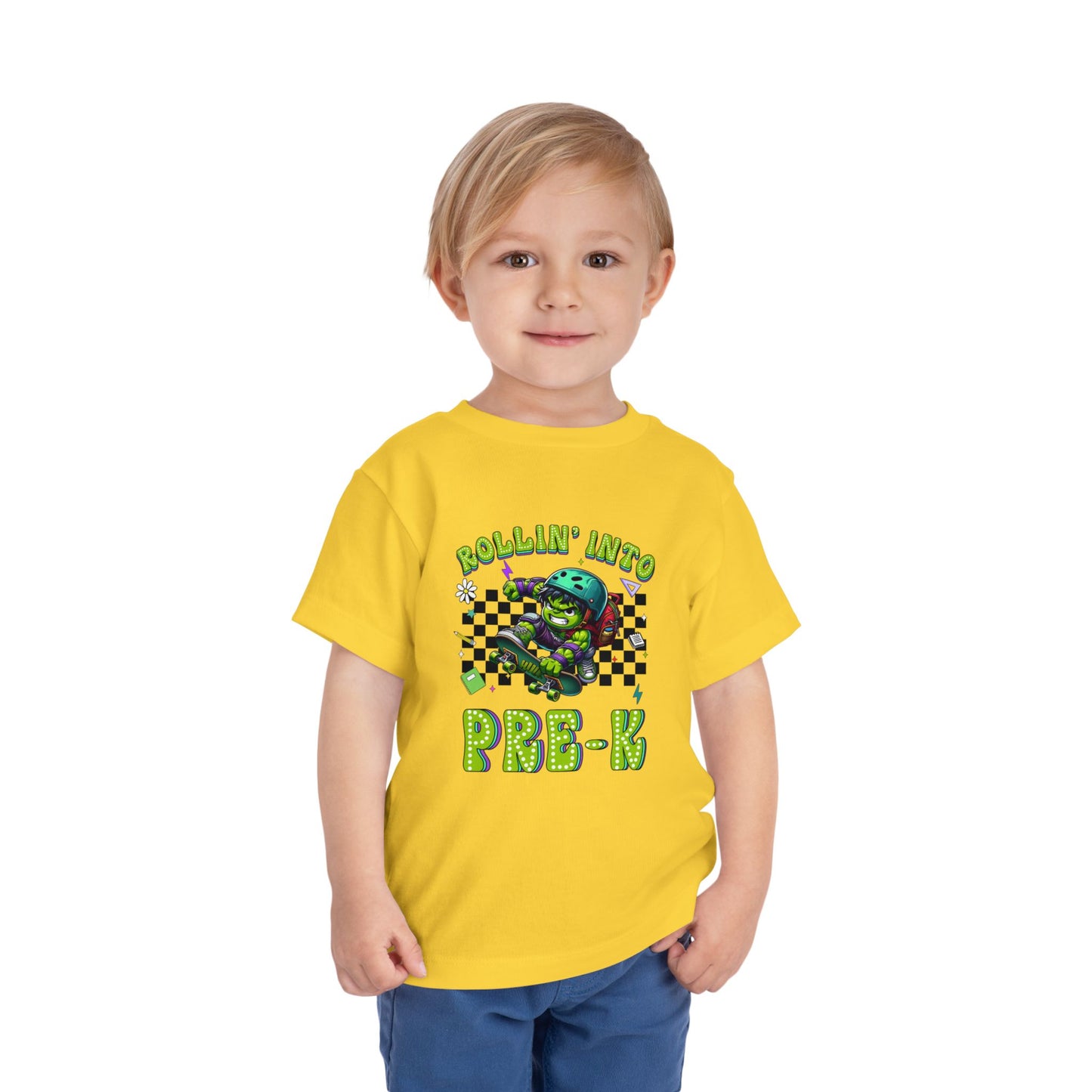 HULK - Rollin' Into Pre_K Toddler Short Sleeve Tee