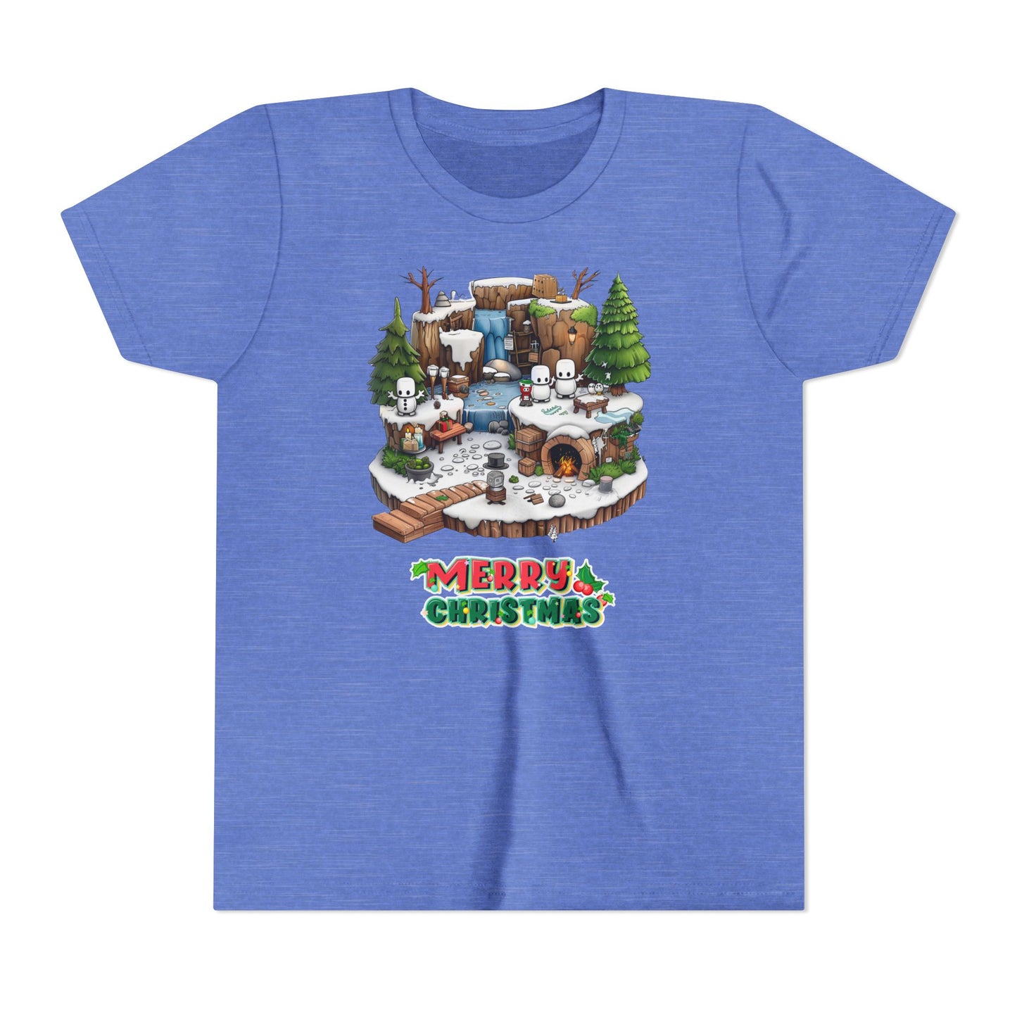 Merry Christmas Mine-craft Youth Short Sleeve Tee