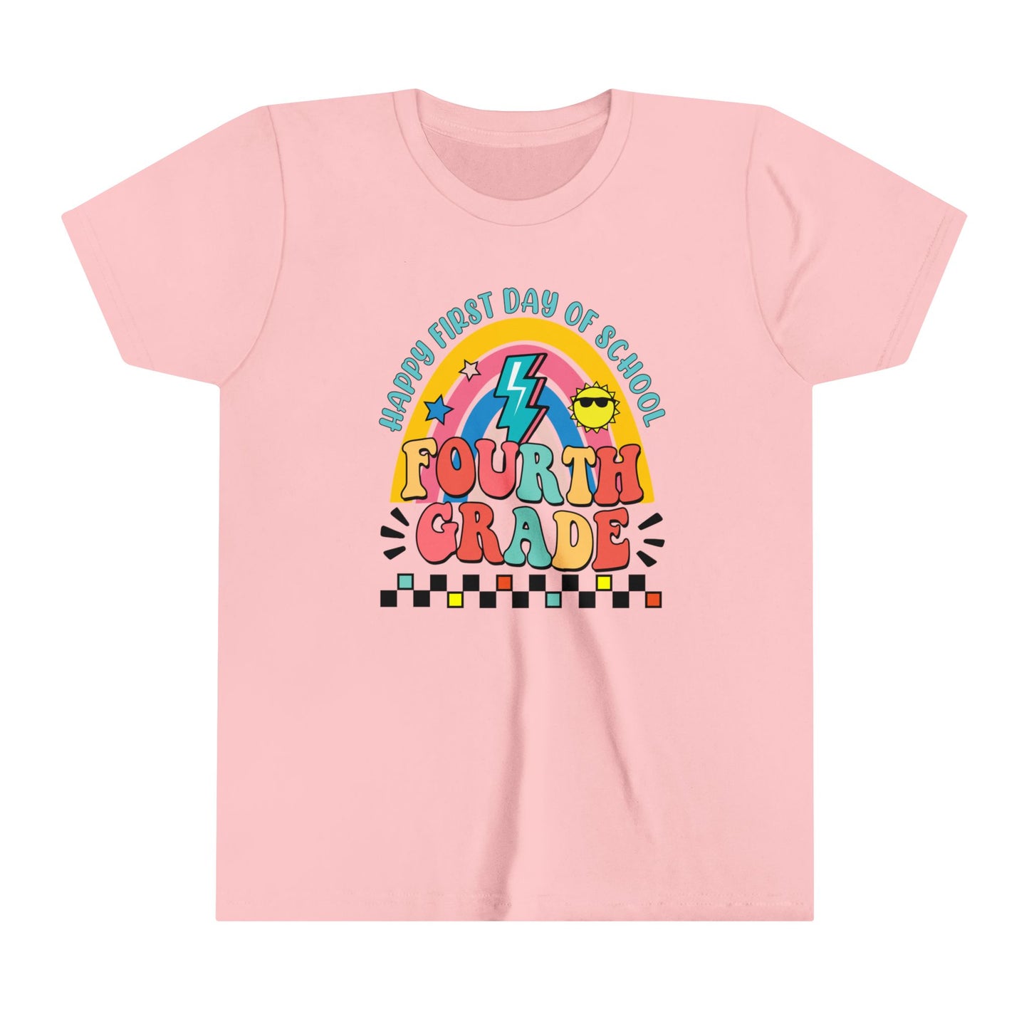 Happy First Day of School - 4th Grade Youth Short Sleeve Tee