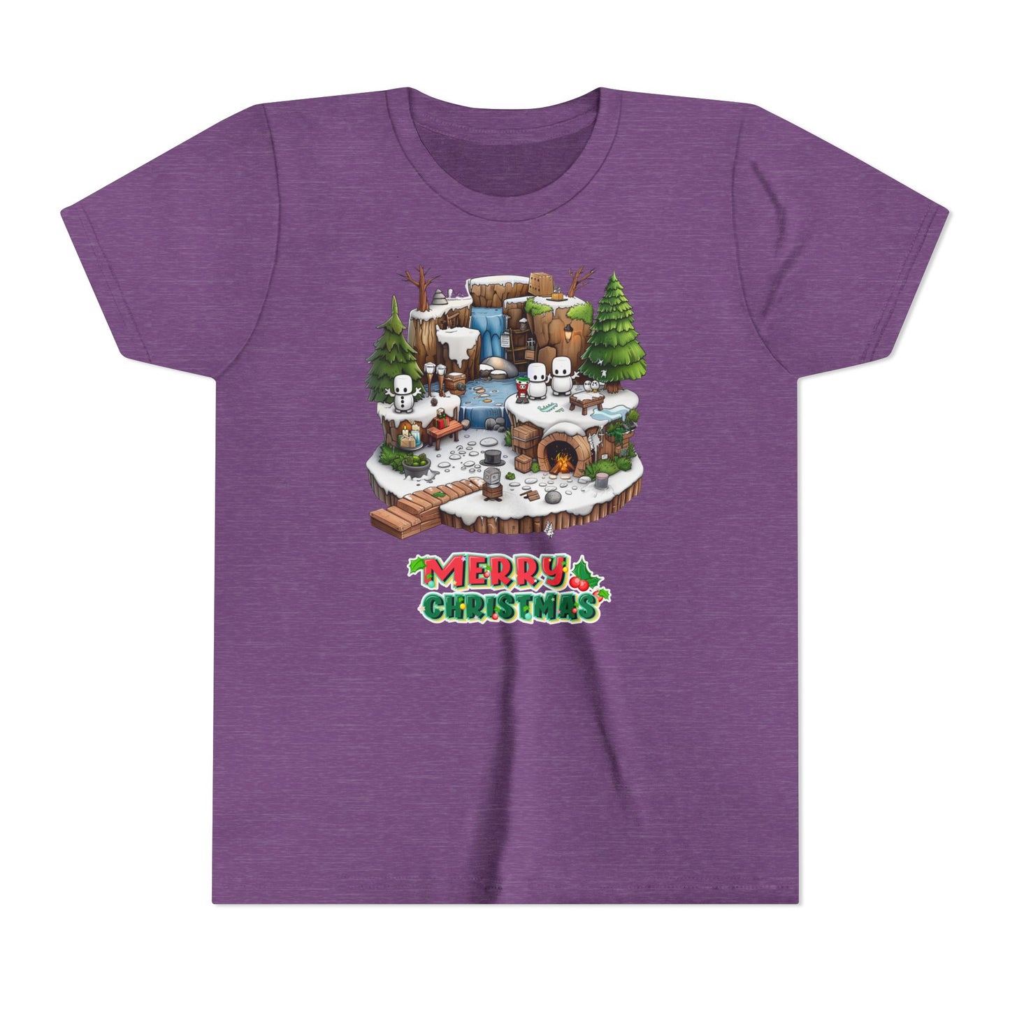 Merry Christmas Mine-craft Youth Short Sleeve Tee