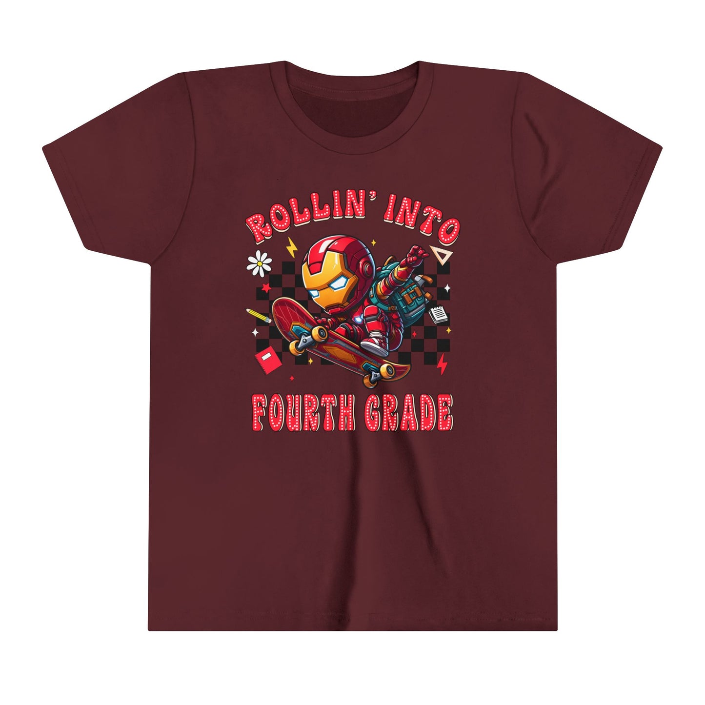 IRON MAN - Rollin' Into 4th Grade Youth Short Sleeve Tee