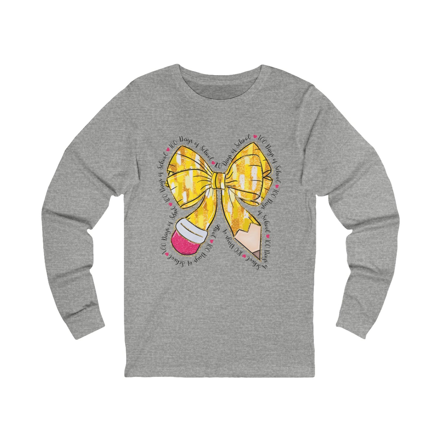 100 days of school Jersey Long Sleeve Tee