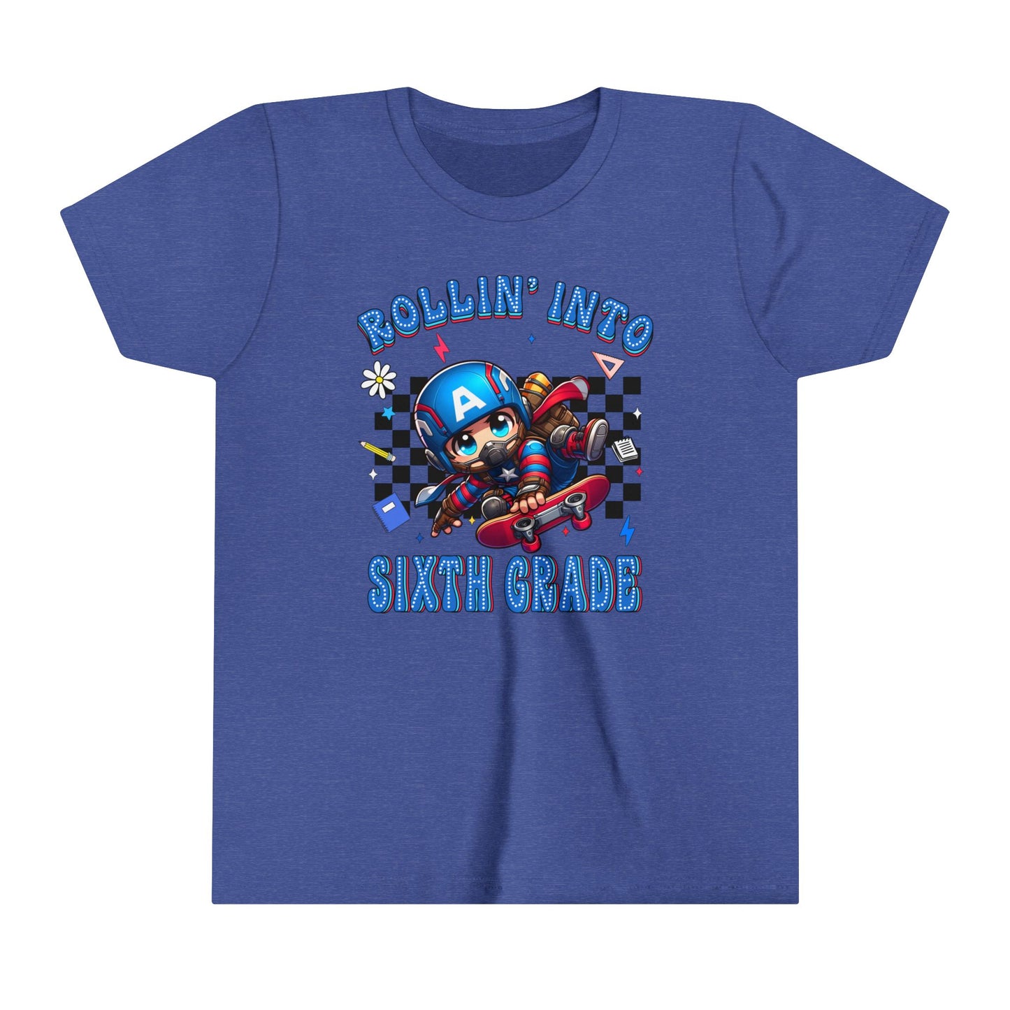 CAPTAIN AMERICA - Rollin' Into 6th Grade Youth Short Sleeve Tee