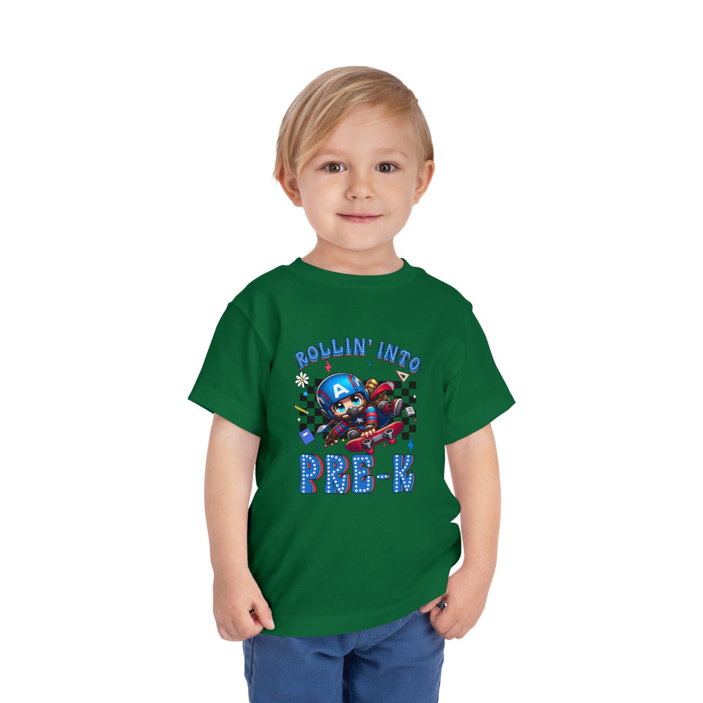 CAPTAIN AMERICA - Rollin' Into Pre-K Toddler Short Sleeve Tee