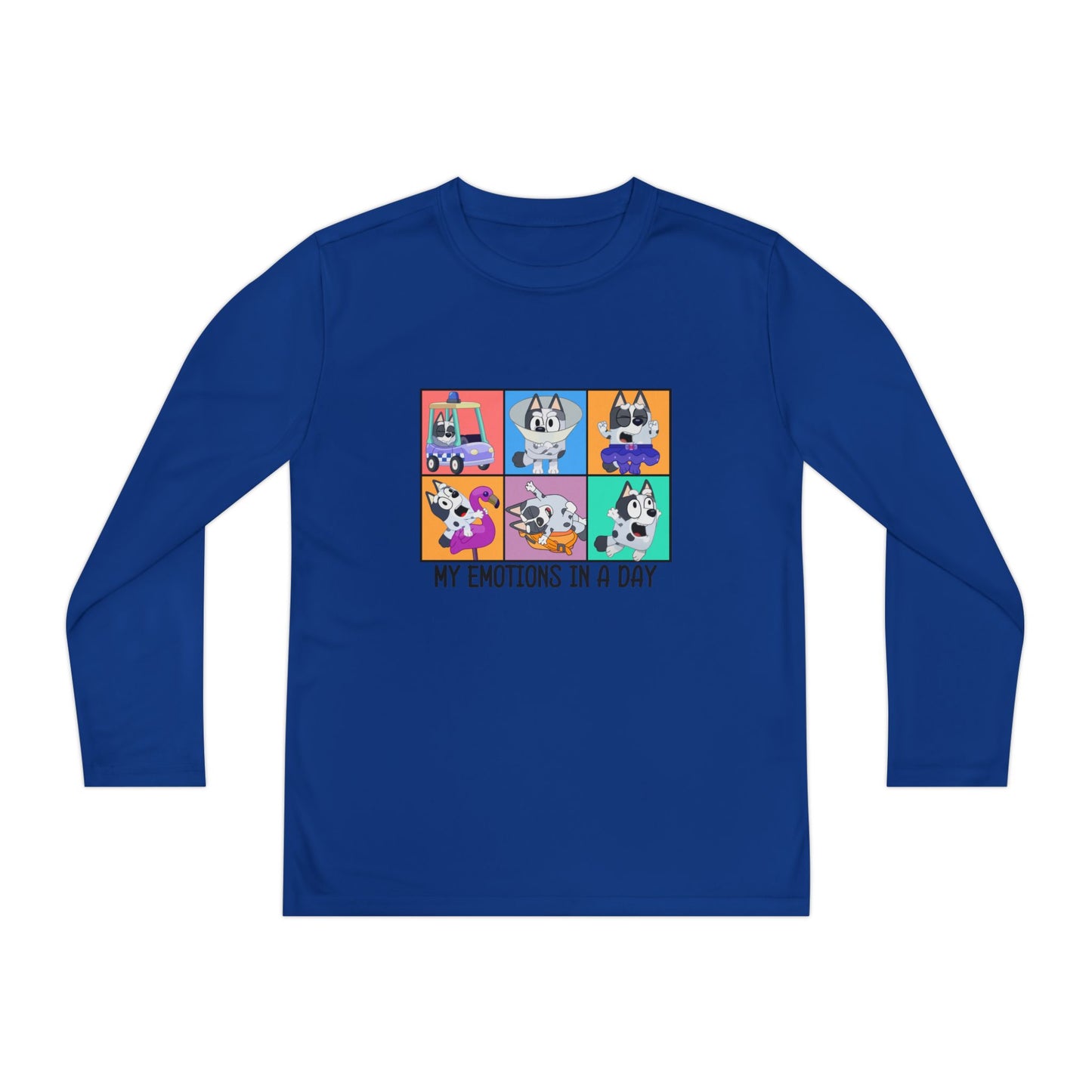 My emotions in a day Youth Long Sleeve Competitor Tee