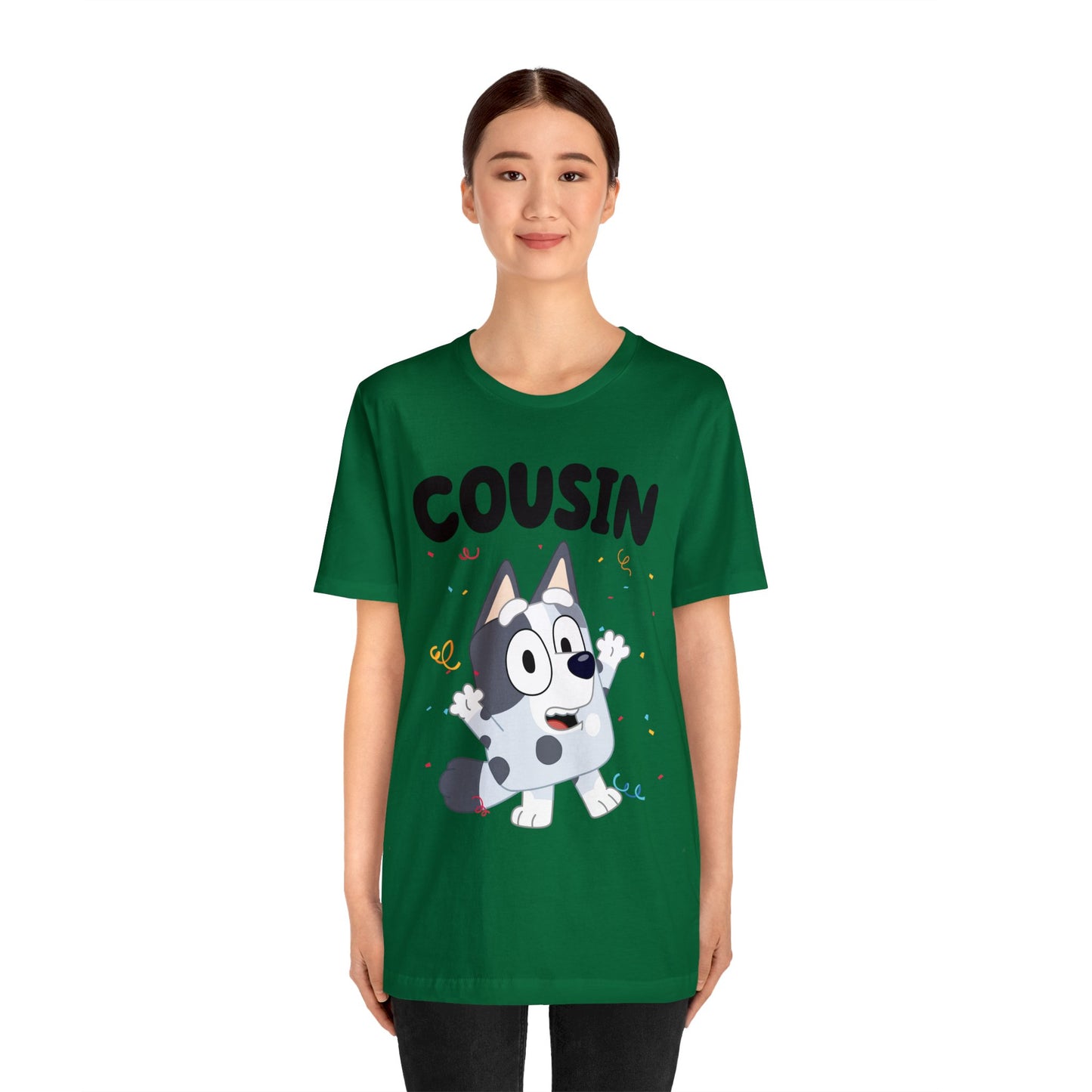Cousin Muffin Bluey Birthday short sleeve Tshirt