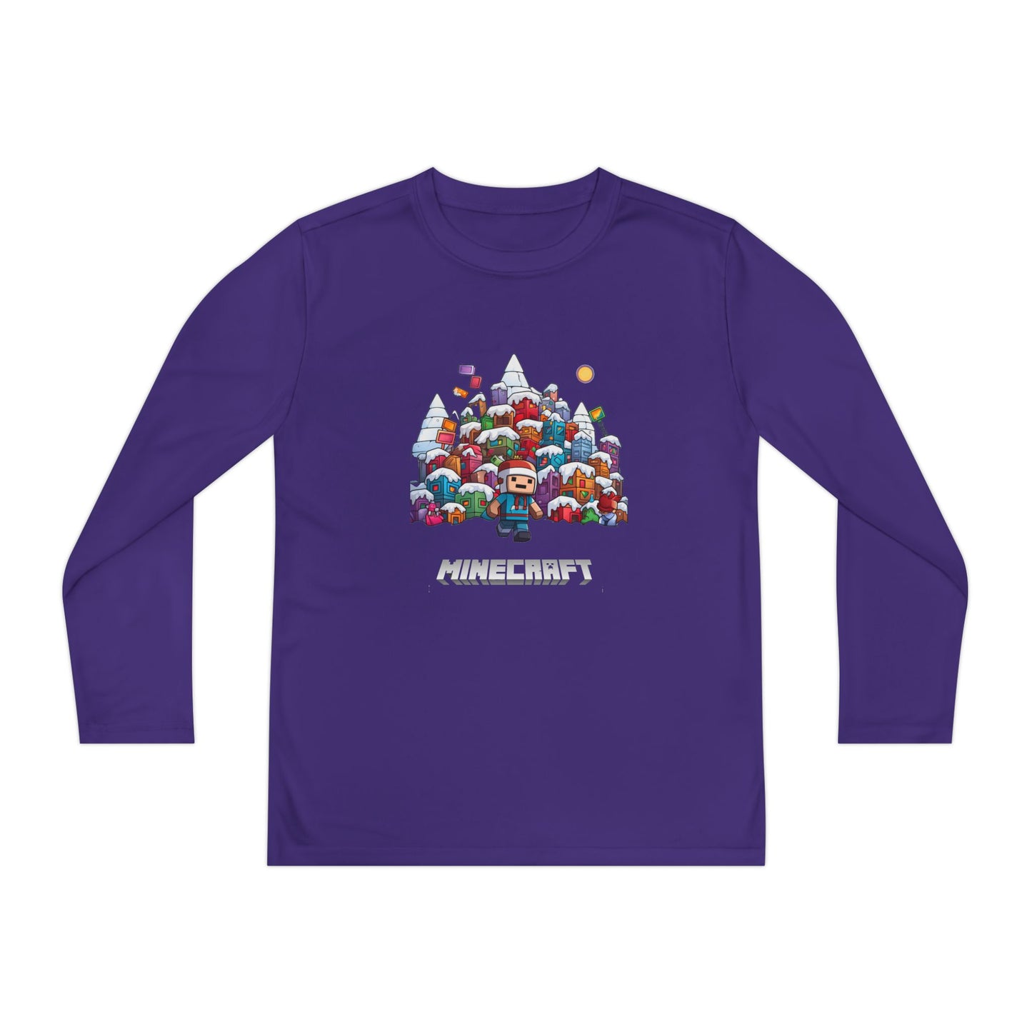 Christmas Mine-craft Youth Long Sleeve Competitor Tee