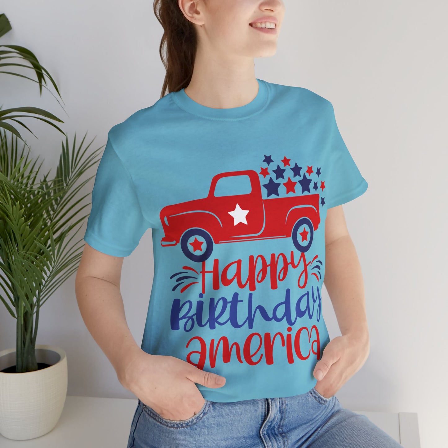 Happy Birthday America Jersey Short Sleeve Tee