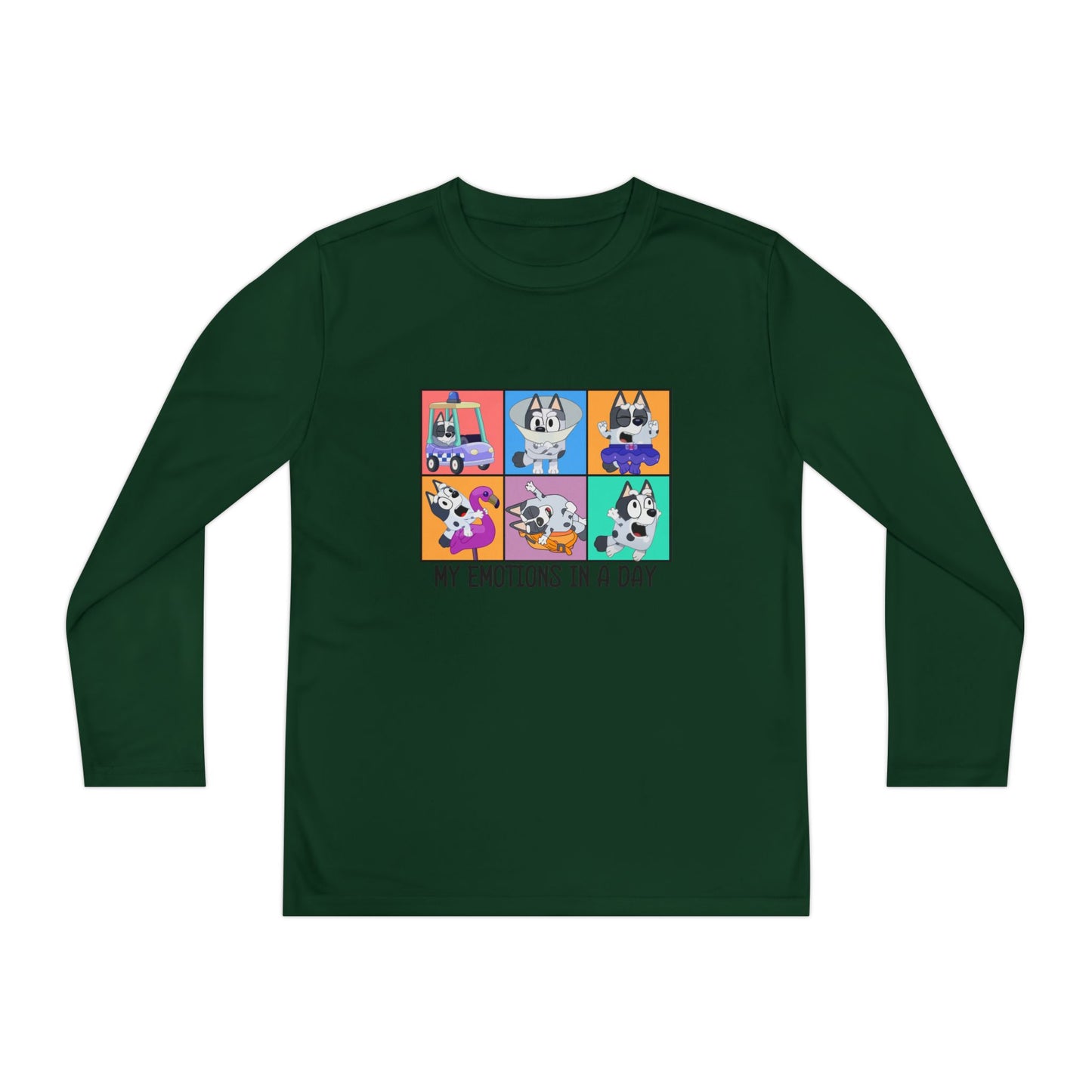 My emotions in a day Youth Long Sleeve Competitor Tee