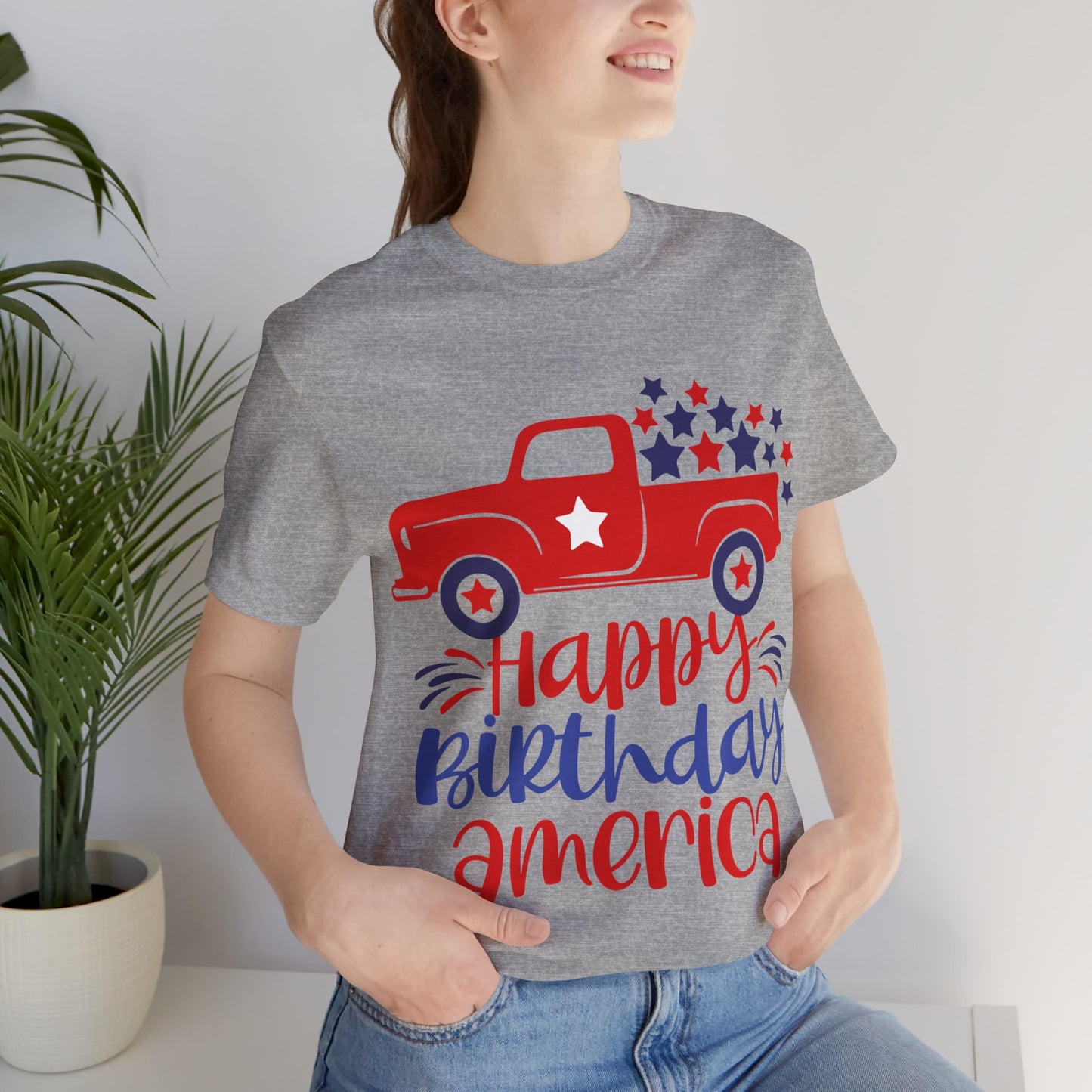 Happy Birthday America Jersey Short Sleeve Tee