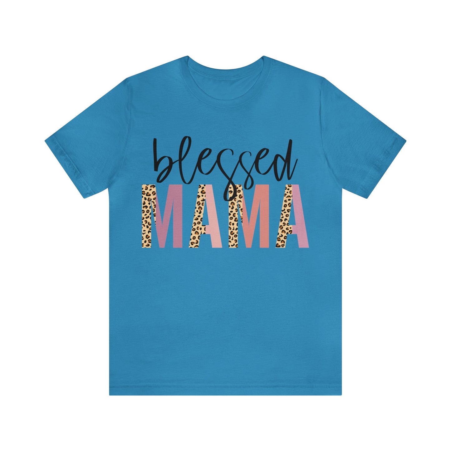 Blessed Mama Leopard print short sleeve tshirt