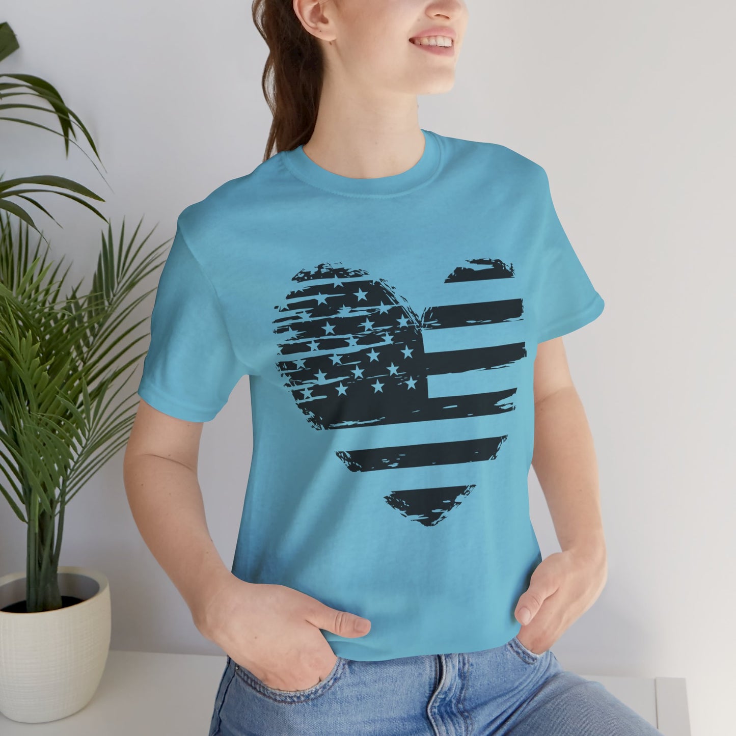 Heart flag Jersey Short Sleeve Tee
