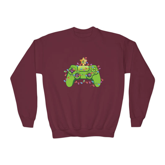Gamer Christmas Youth Crewneck Sweatshirt