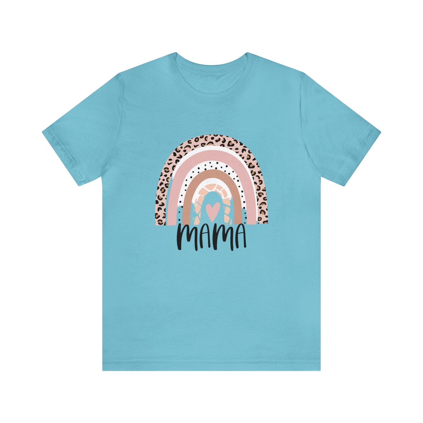Mama Boho Leopard Rainbow short sleeve tshirt