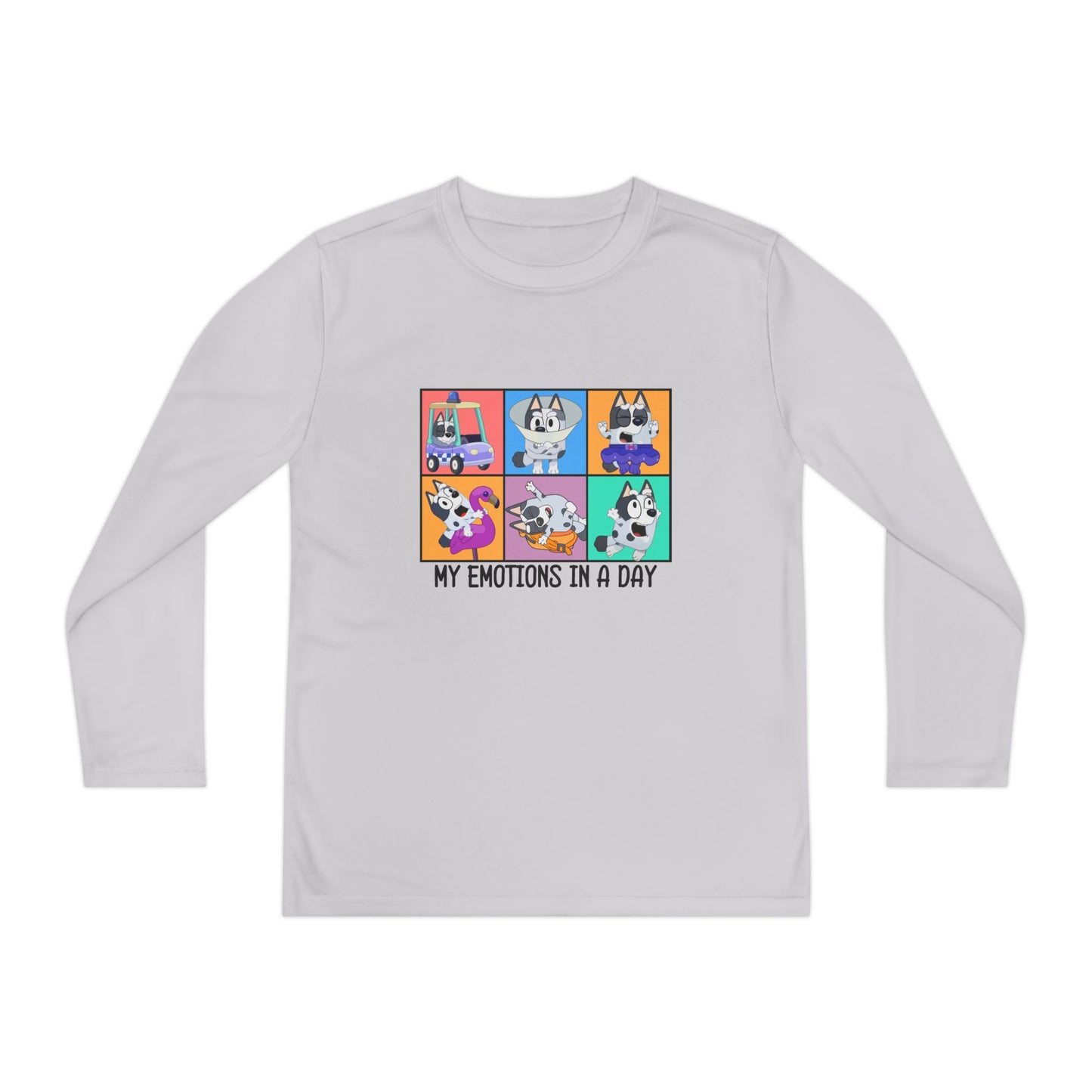 My emotions in a day Youth Long Sleeve Competitor Tee