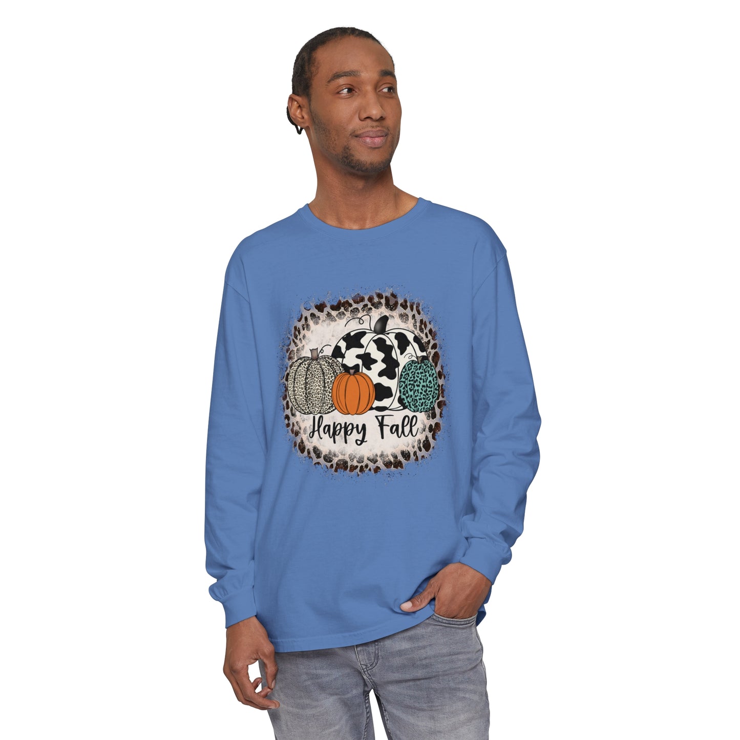 Happy Fall Garment-dyed Long Sleeve T-Shirt