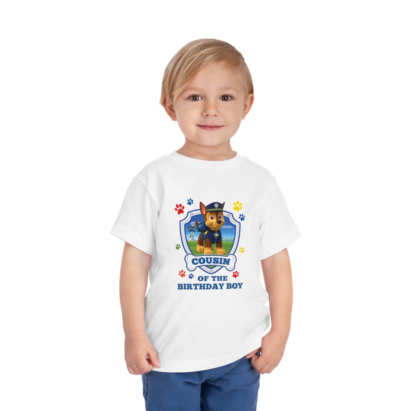 Cousin of the Birthday Boy Toddler Short Sleeve Tee